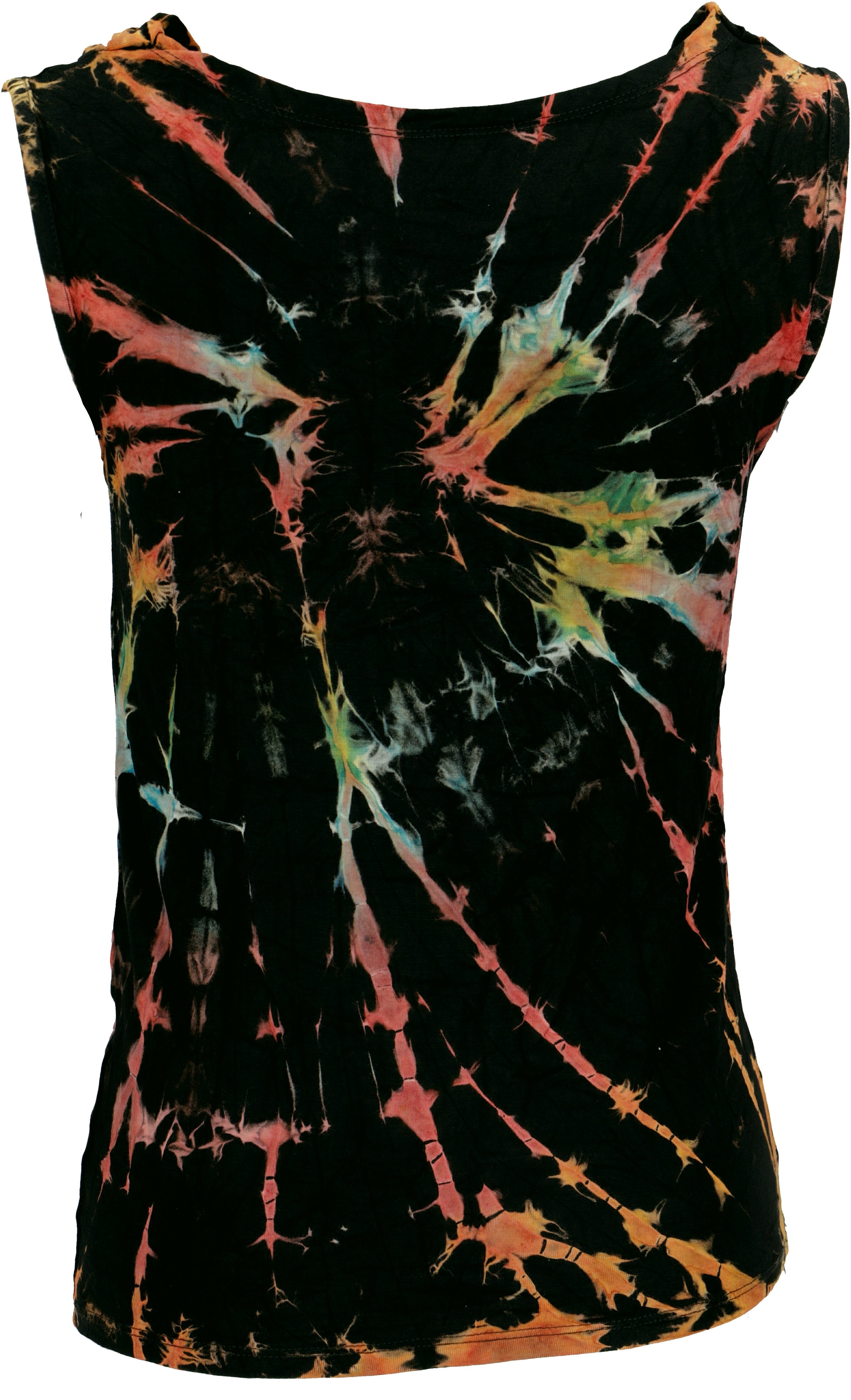 Guru-Shop T-Shirt Batik Top, Unikat Tie Dye Top mit.. Festival, Ethno Style, Hippie, alternative Bekleidung