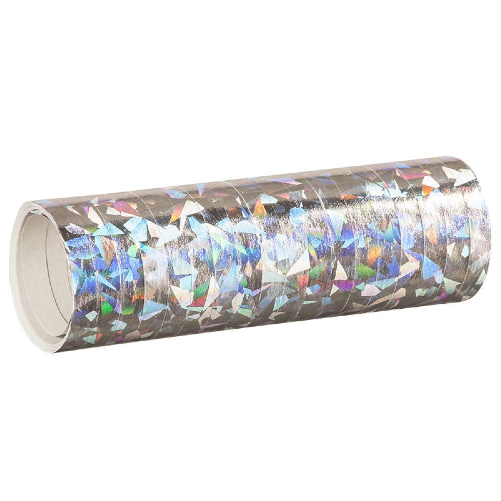 Party Marty Luftschlange Luftschlangen 'Holografisch' 4m / 1 Rolle, Silber