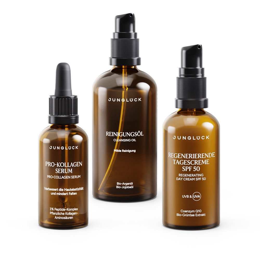 JUNGLÜCK Hautpflege-Set Set Linien & Falten minimieren mit SPF 50, 1-tlg., Regt die Kollagenproduktion an und verbessert die Hautelastizität