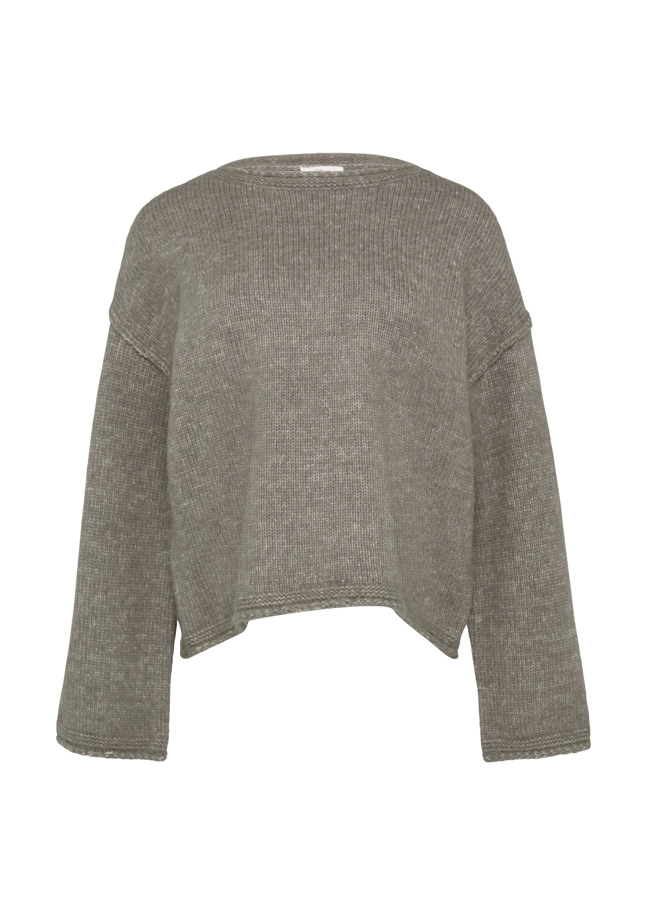 s.Oliver Longpullover Strickpullover Strickpullover mit weiten Ärmeln im Relaxed Fit