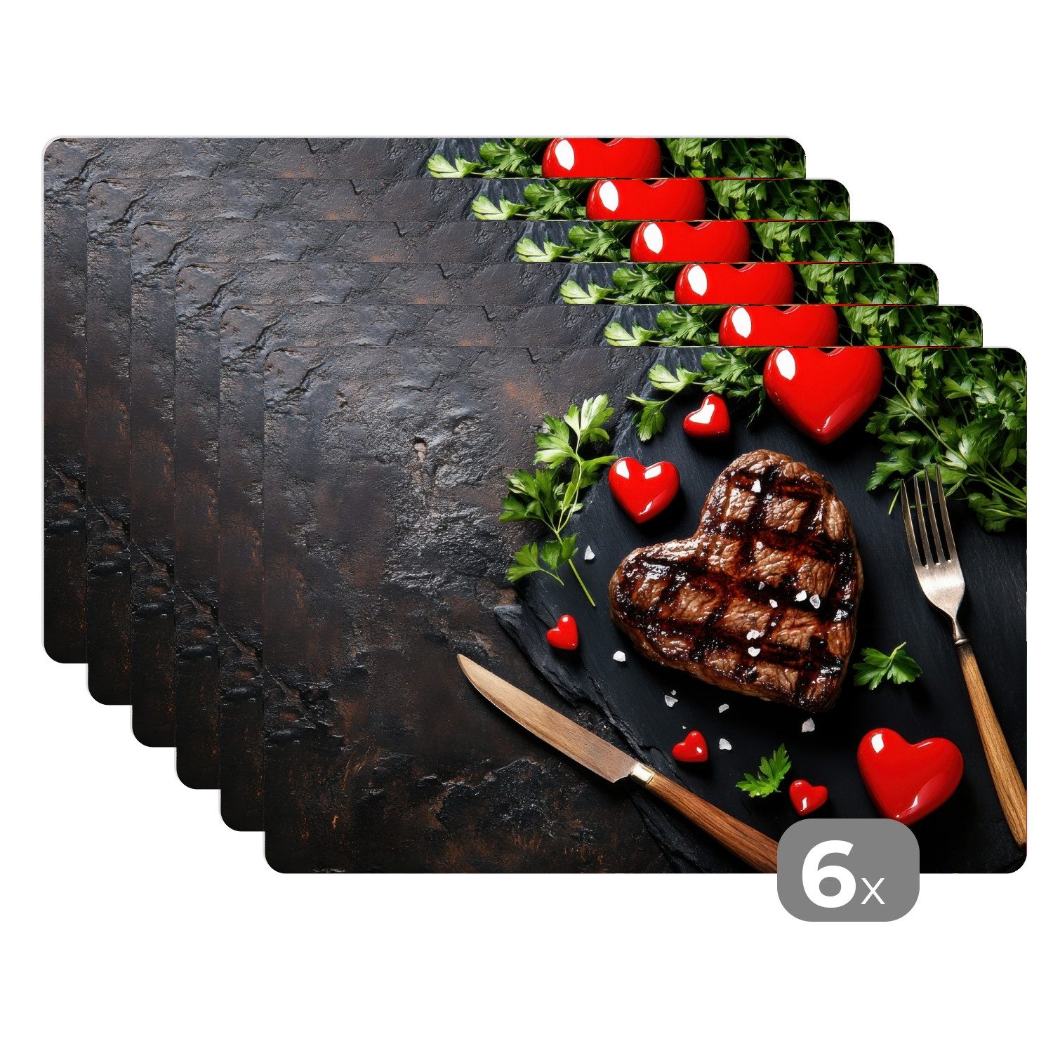 MuchoWow Platzset Steak - Herz - günstig online kaufen