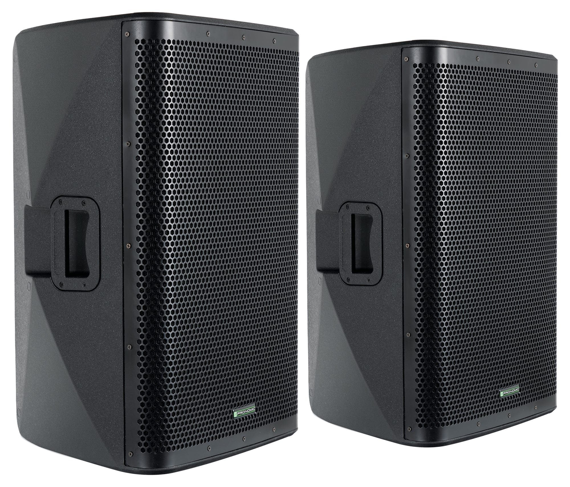 Pronomic C-215 MA - Aktive 2-Wege Bi-Amp Box Stereo Set Lautsprecher 2.0 (Bluetooth, 500 W, mit 2 Kanälen - 15 zoll Woofer - DSP-Presets inkl. Stative)