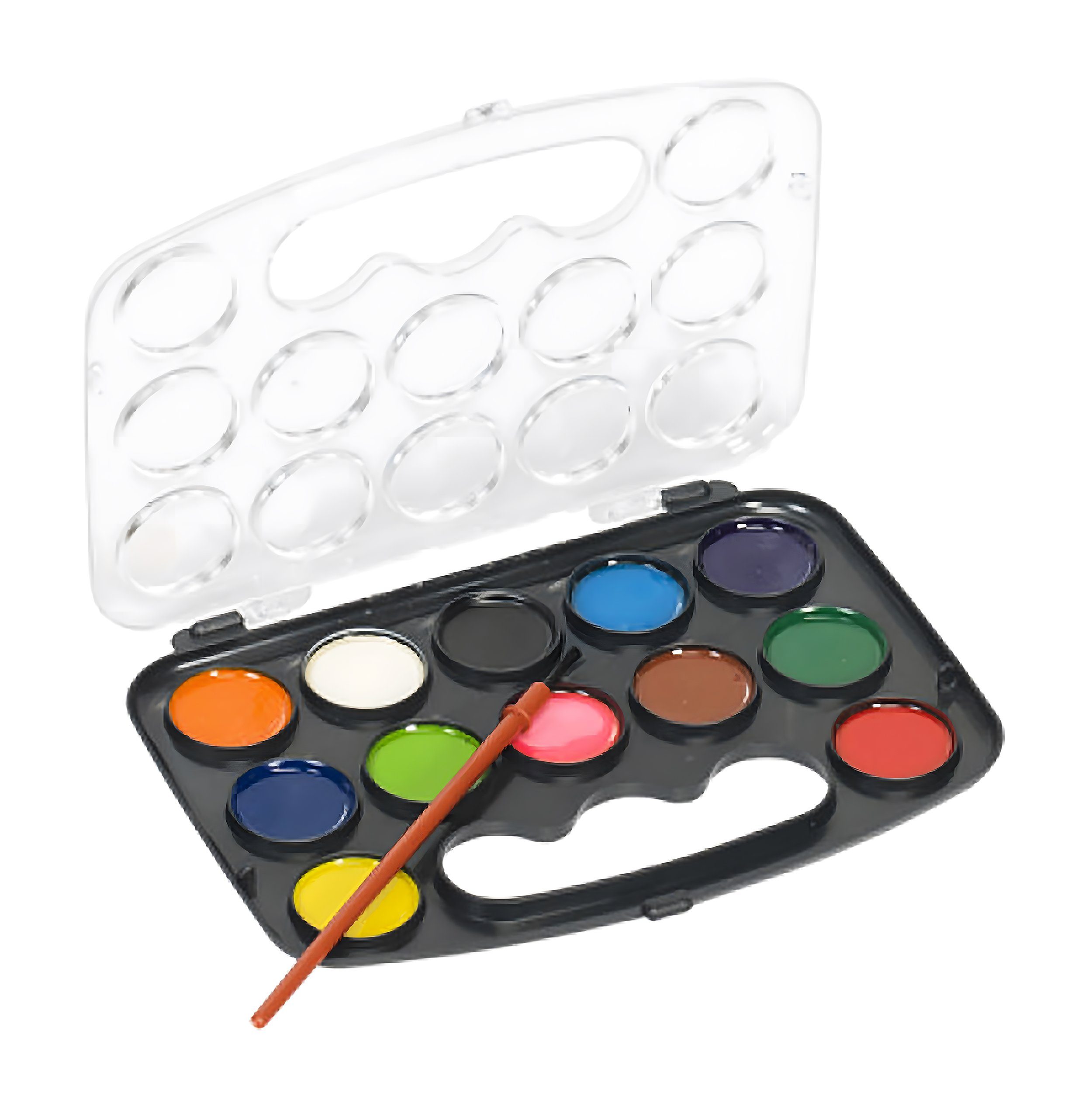 Topwrite Kids Aquarellfarbe 12 WASSERFARBEN + Pinsel Aquarell Deckfarbkasten Malkasten Malset 09, Farbkasten Farben