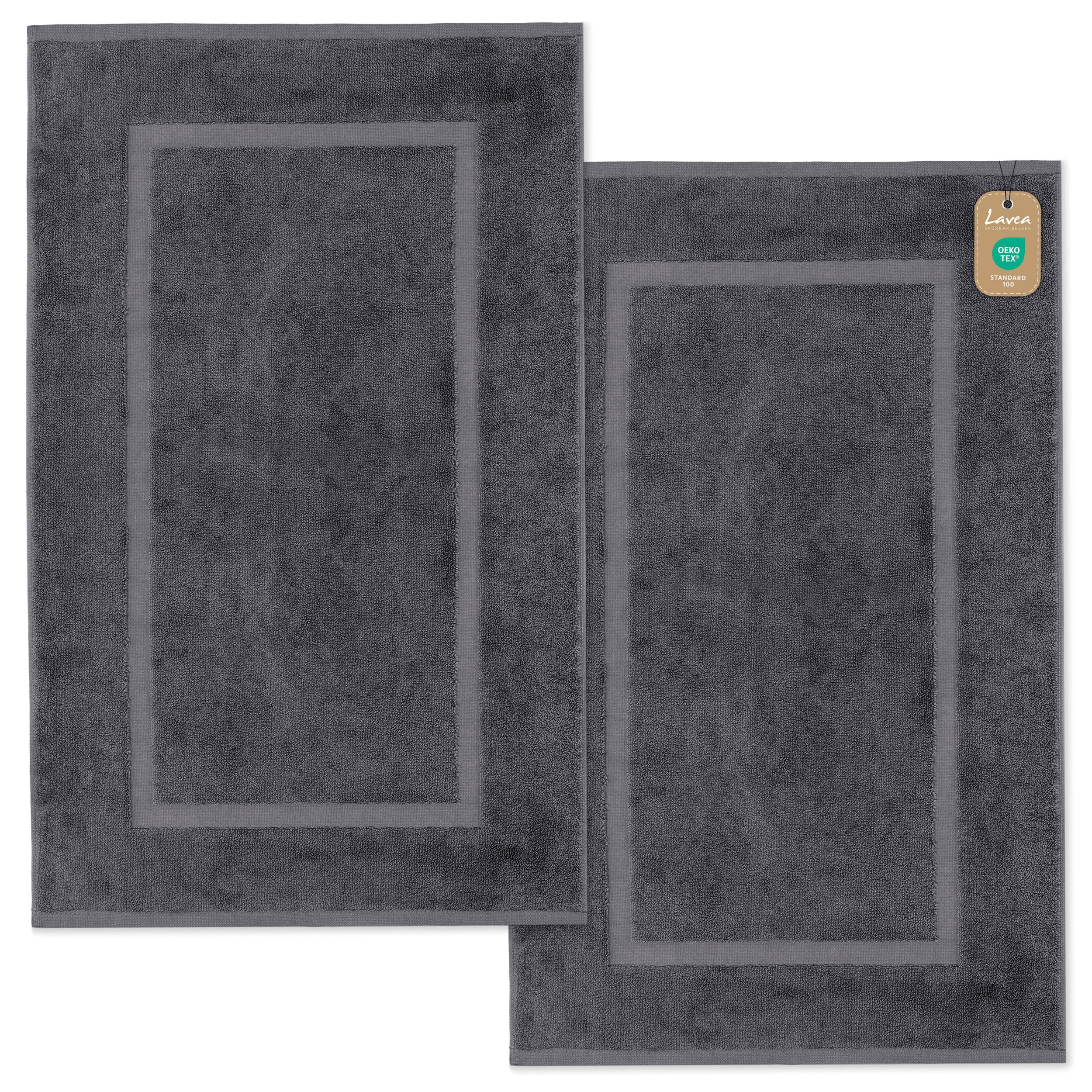 Lavea Badematte Elena-Frottierserie 50x80 cm, 100% Baumwolle, 500 g/m² Frottier, weich & saugstark, pflegeleicht