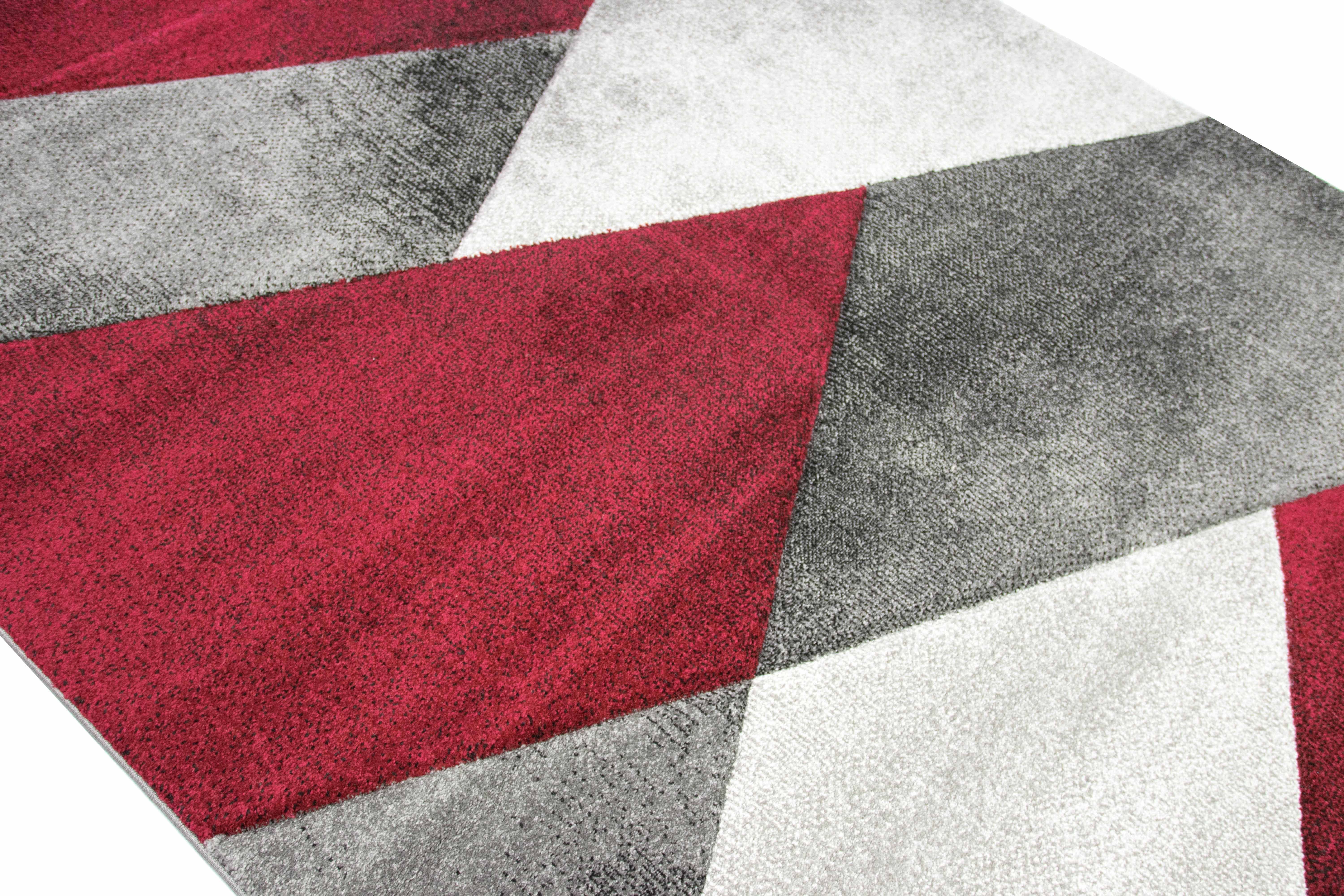 TeppichHome24 Teppich Teppich geometrisches Muster in rot grau, rechteckig günstig online kaufen