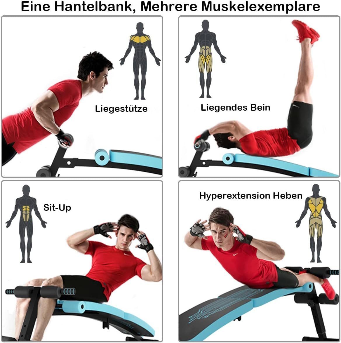 KOMFOTTEU Bauchtrainer Sit Up zur Bank 200kg bis klappbar