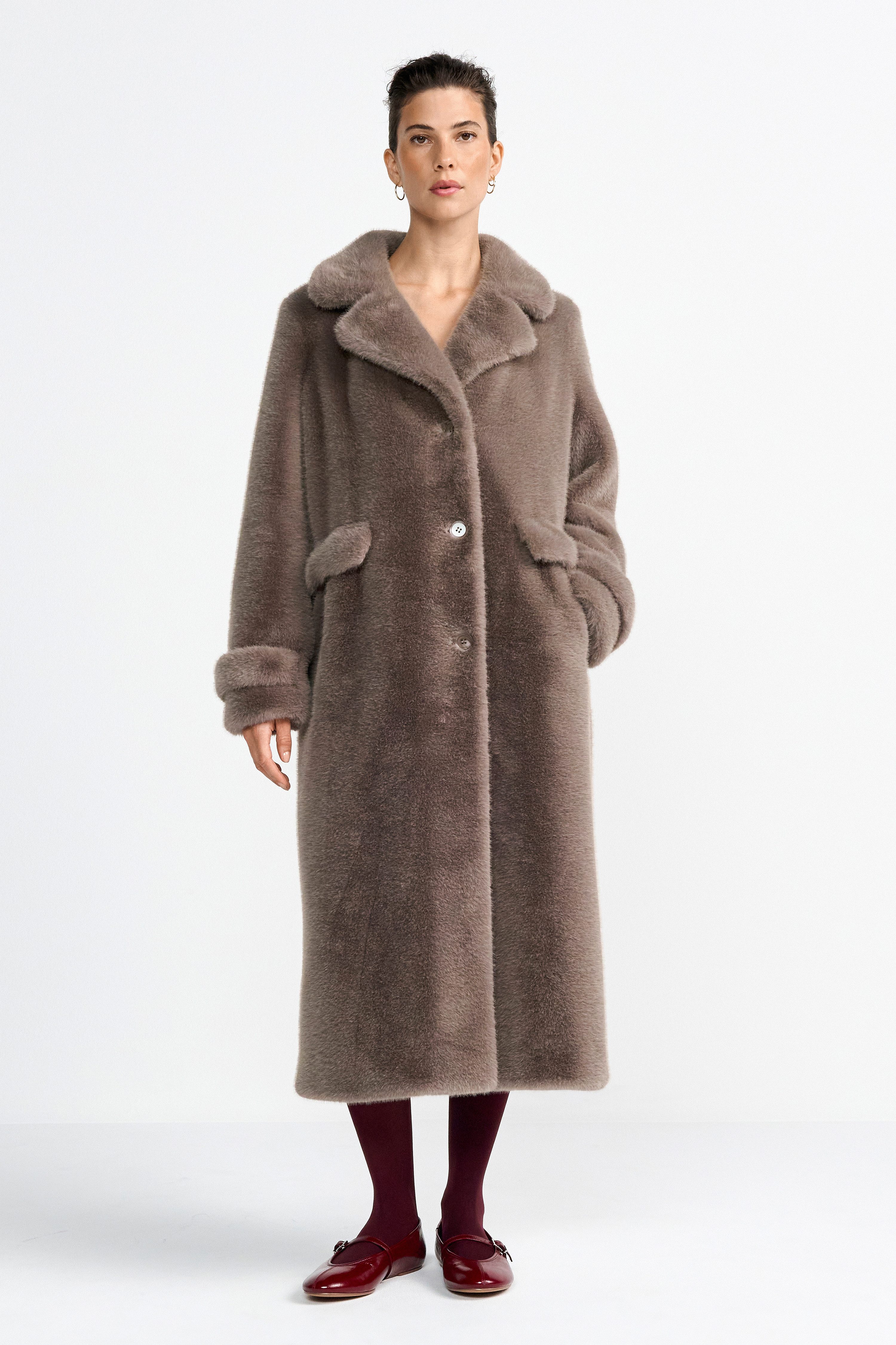 RICHROYAL Fellimitatmantel mit Schlitz hinten, normale Passform, Reverskrag günstig online kaufen