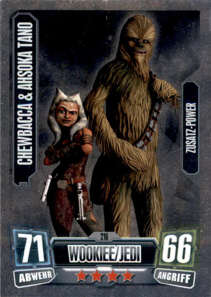 Star Wars Sammelkarte FA2-216 - CHEWBACCA & AHSOOKA TANO - UCC Zusatz-Power - SERIE 2 UCC