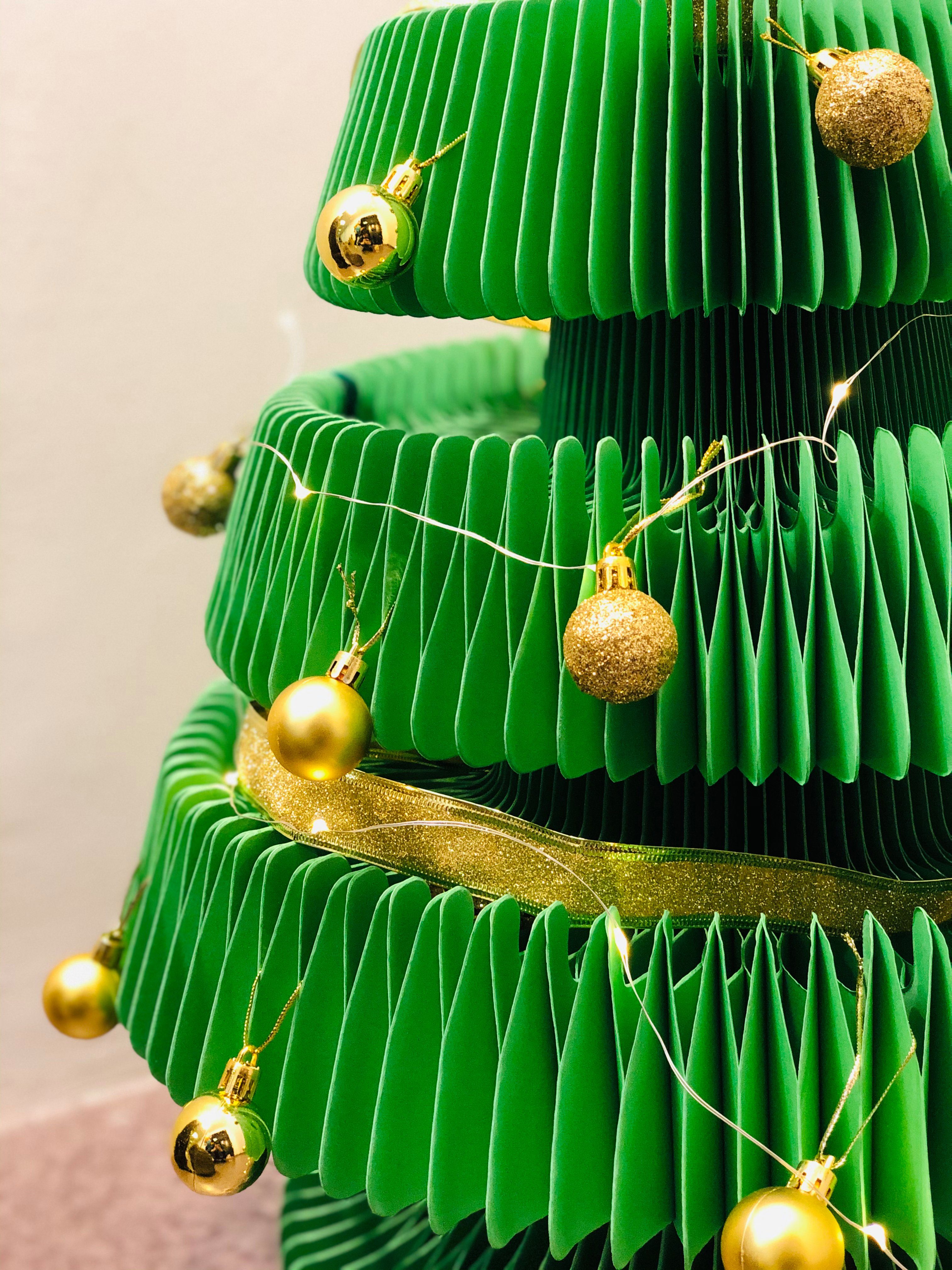 ih paper Tanne, Weihnachtsbaum Künstlicher Papp leicht Tannenbaum, & zu Waben faltbar Baum, Pappe Struktur verstauen Grün Design