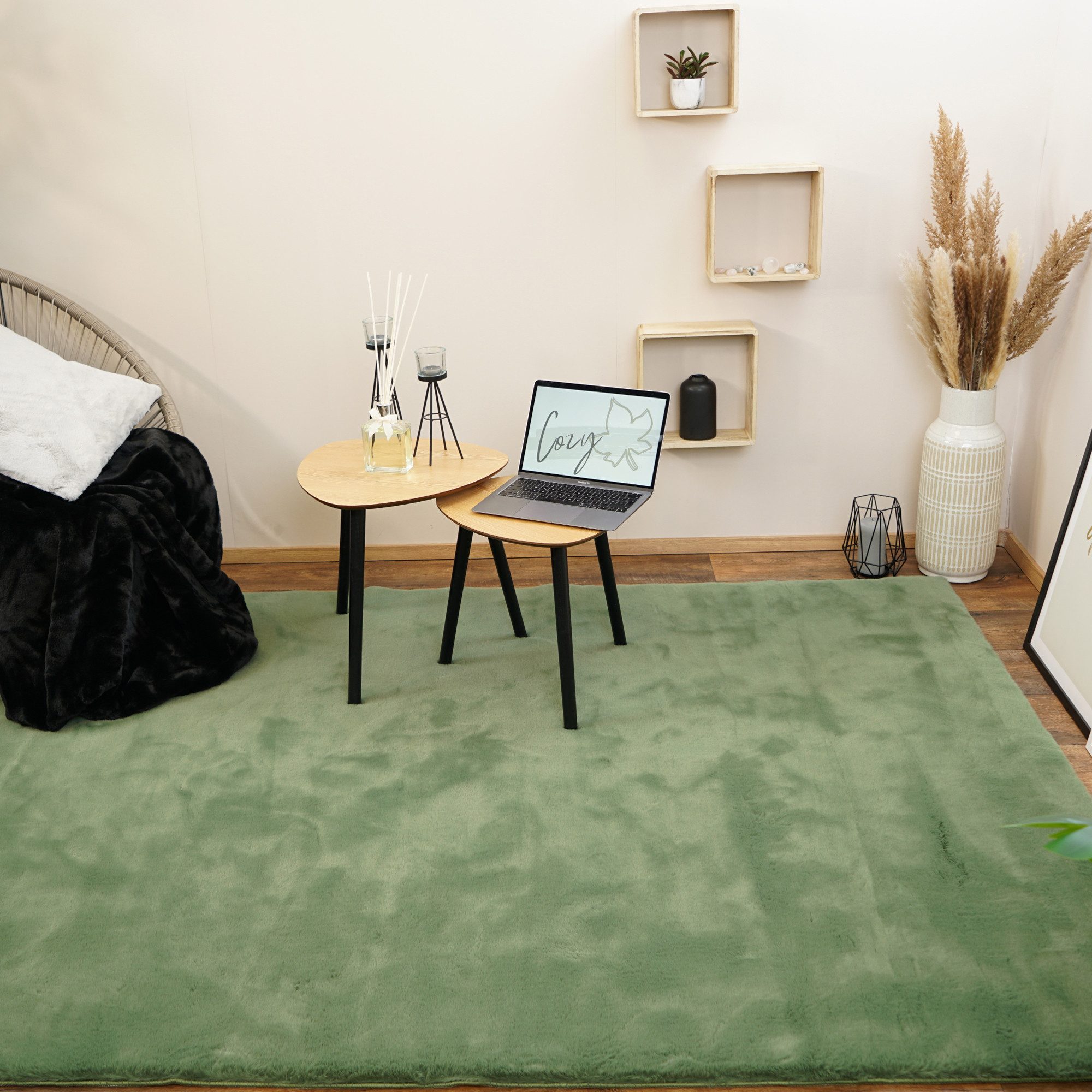 Consilio Concept Fellteppich Teppich Hasenfell Imitat günstig online kaufen