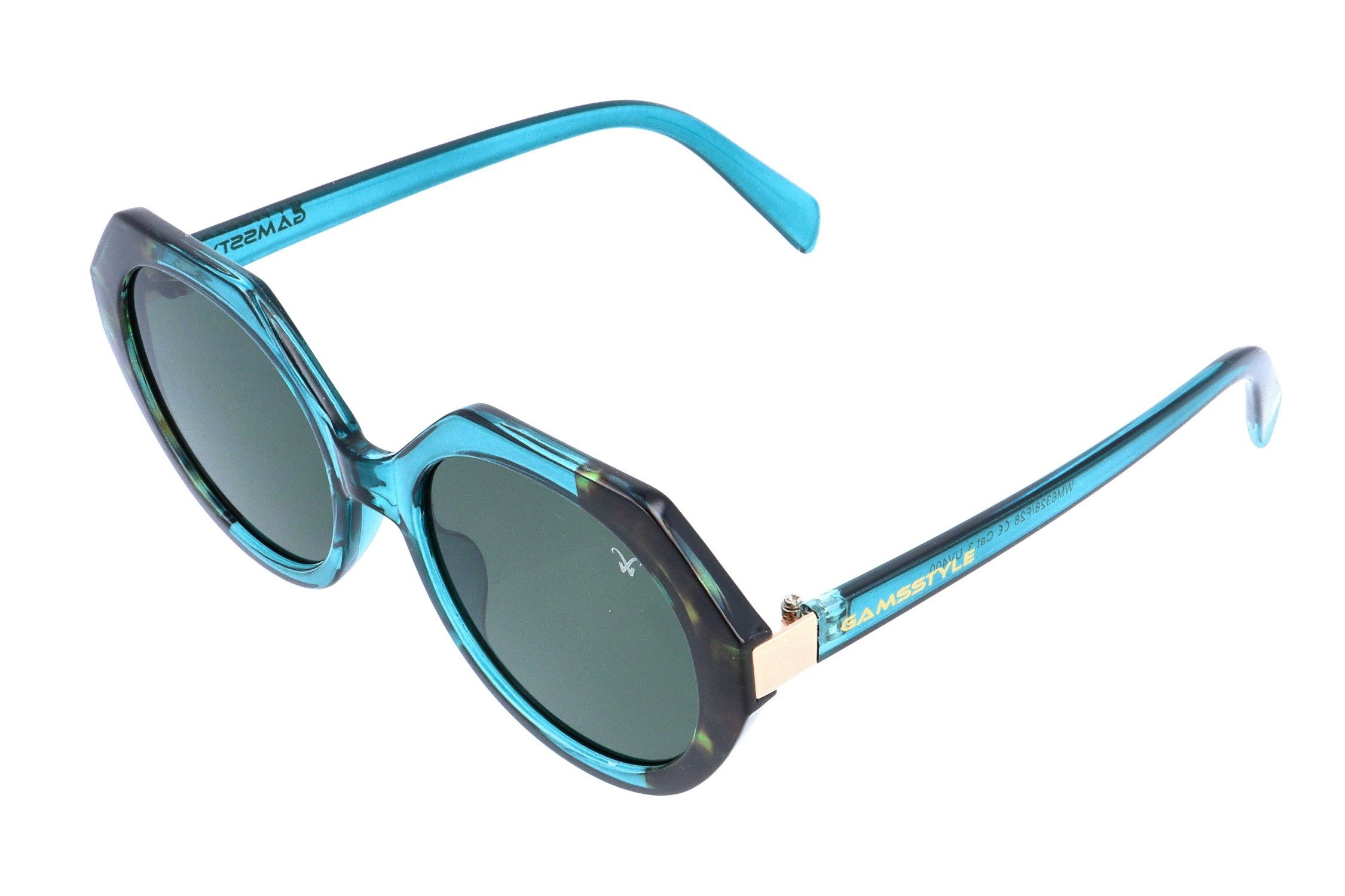 Gamswild Sonnenbrille UV400 GAMSSTYLE Modebrille Italien Style halbtransparente Fassung Damen Modell WM6328 in türkis, klar, schwarz