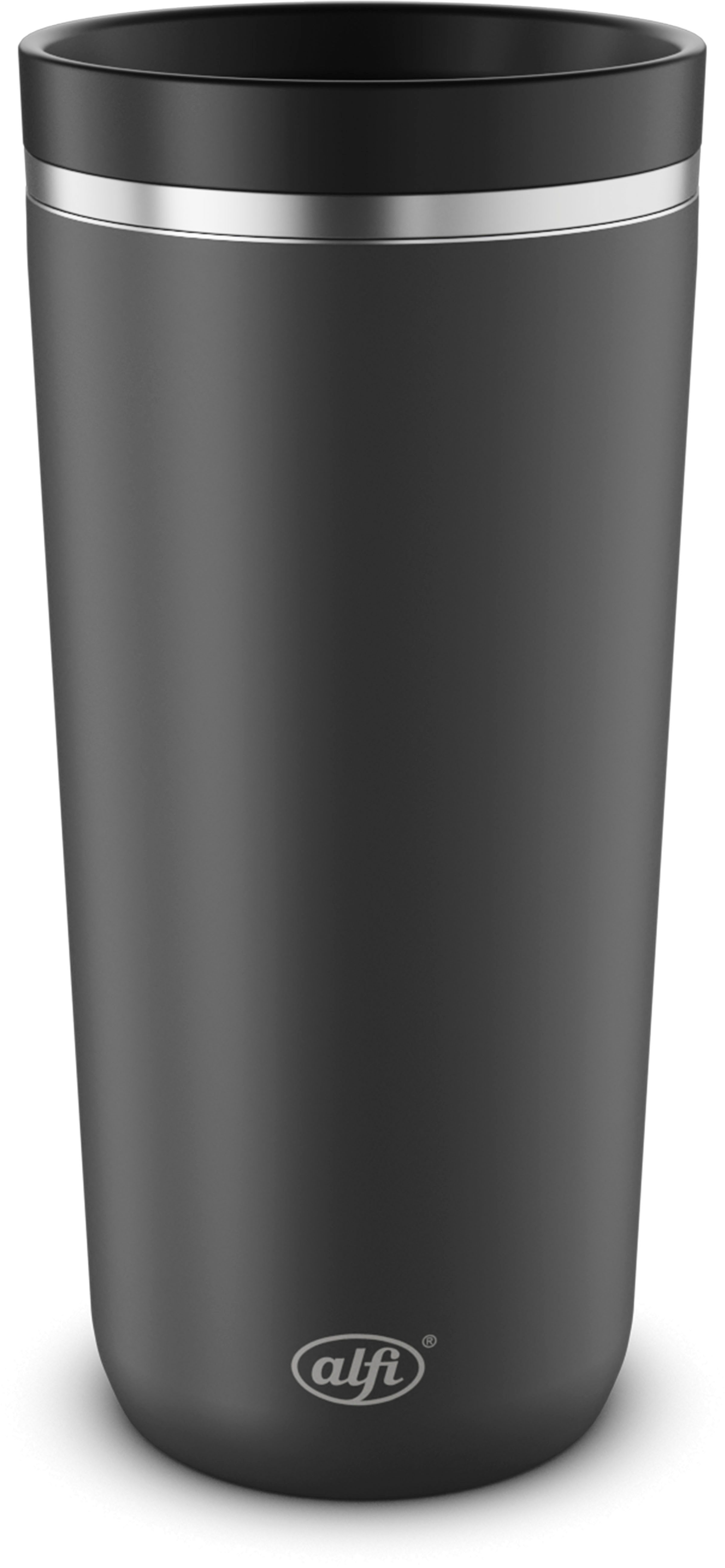 Alfi Термокружка ISO COFFEE MUG PRO, absolut dicht, spülmaschinenfest, 1-tlg., Edelstahl, Kunststoff, Silikon, 0,38l, 6h heiß & 12h kalt, mit Druckknopf & Teebeutel-Aufhänger