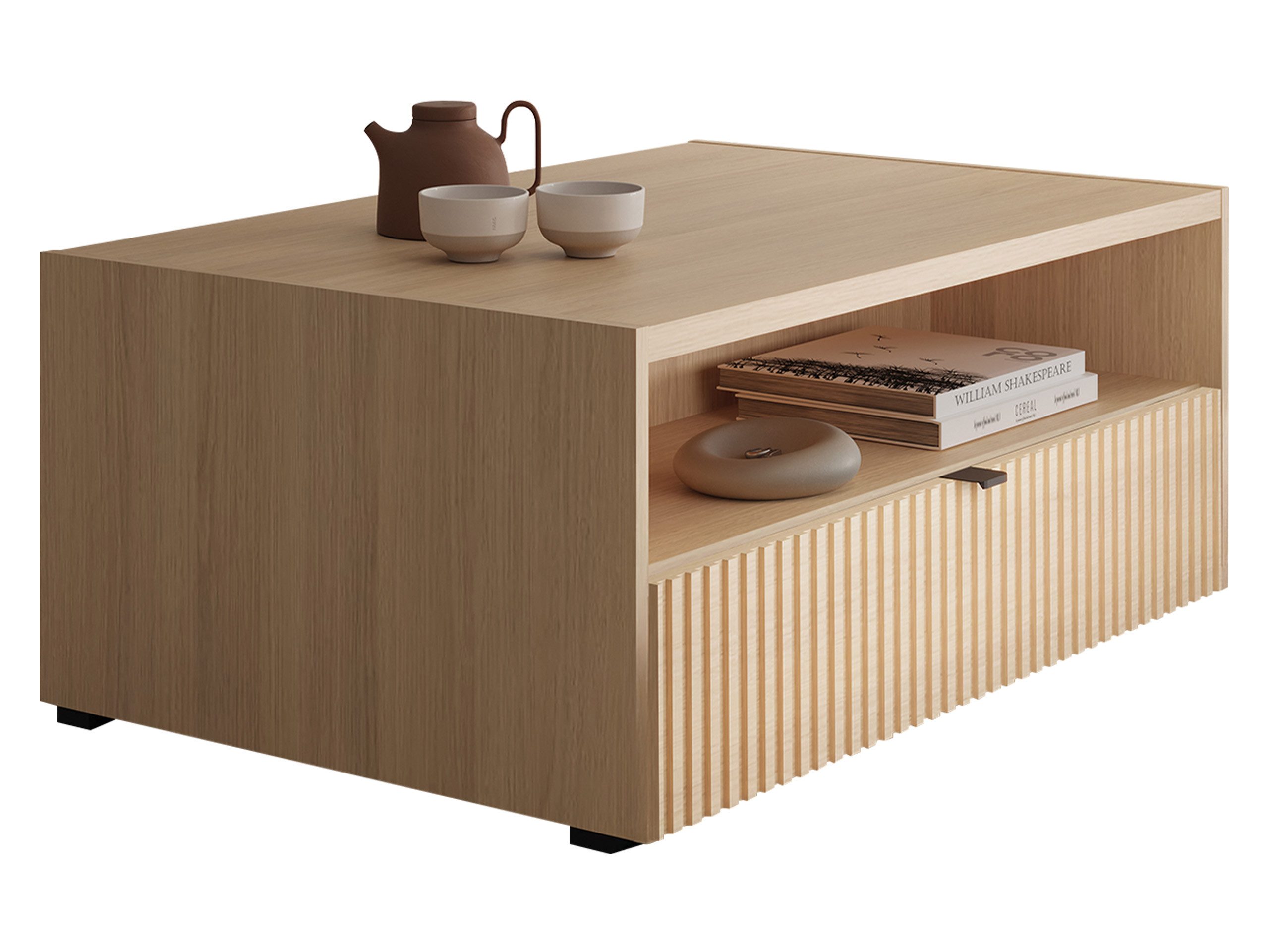 MIRJAN24 Couchtisch Cyliza 1SZ (mit Schublade), 100x65x42 cm