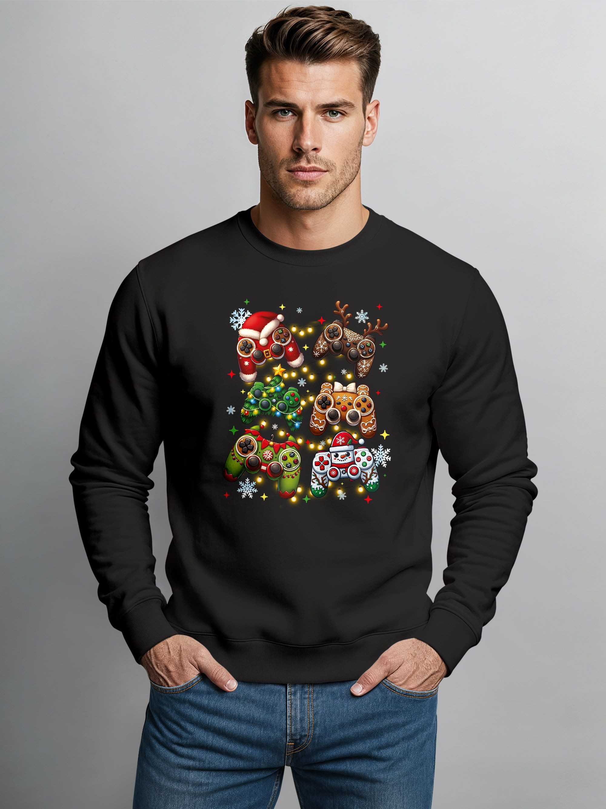 MoonWorks Sweatshirt Sweatshirt Herren Weihnachtspullover Lustig Lebkuchen günstig online kaufen
