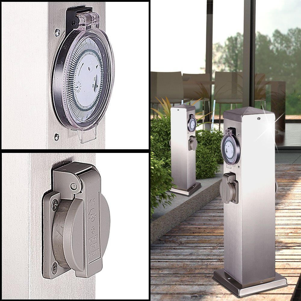 Steckdose, 2er Set Außen Steckdosen Garten Terrassen Timer 2