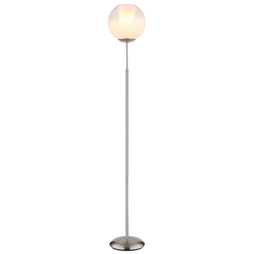GLOBO LIGHTING Stehlampe, Leuchtmittel nicht inklusive, Stehleuchte Beistellleuchte Standlampe Kristalle opal verchromt Glas