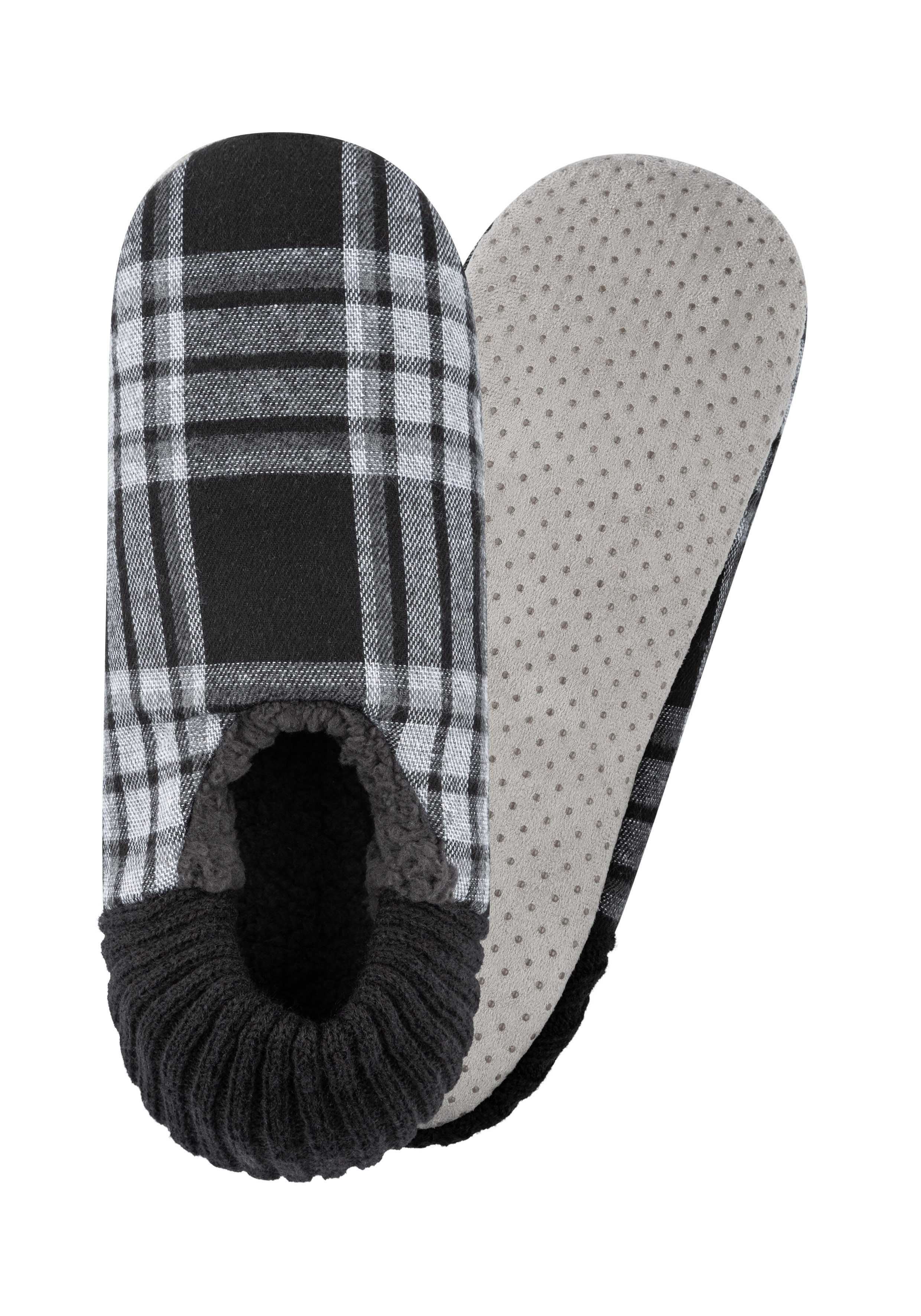 Camano Socken mit ABS-Sohlenaufdruck, kariert
