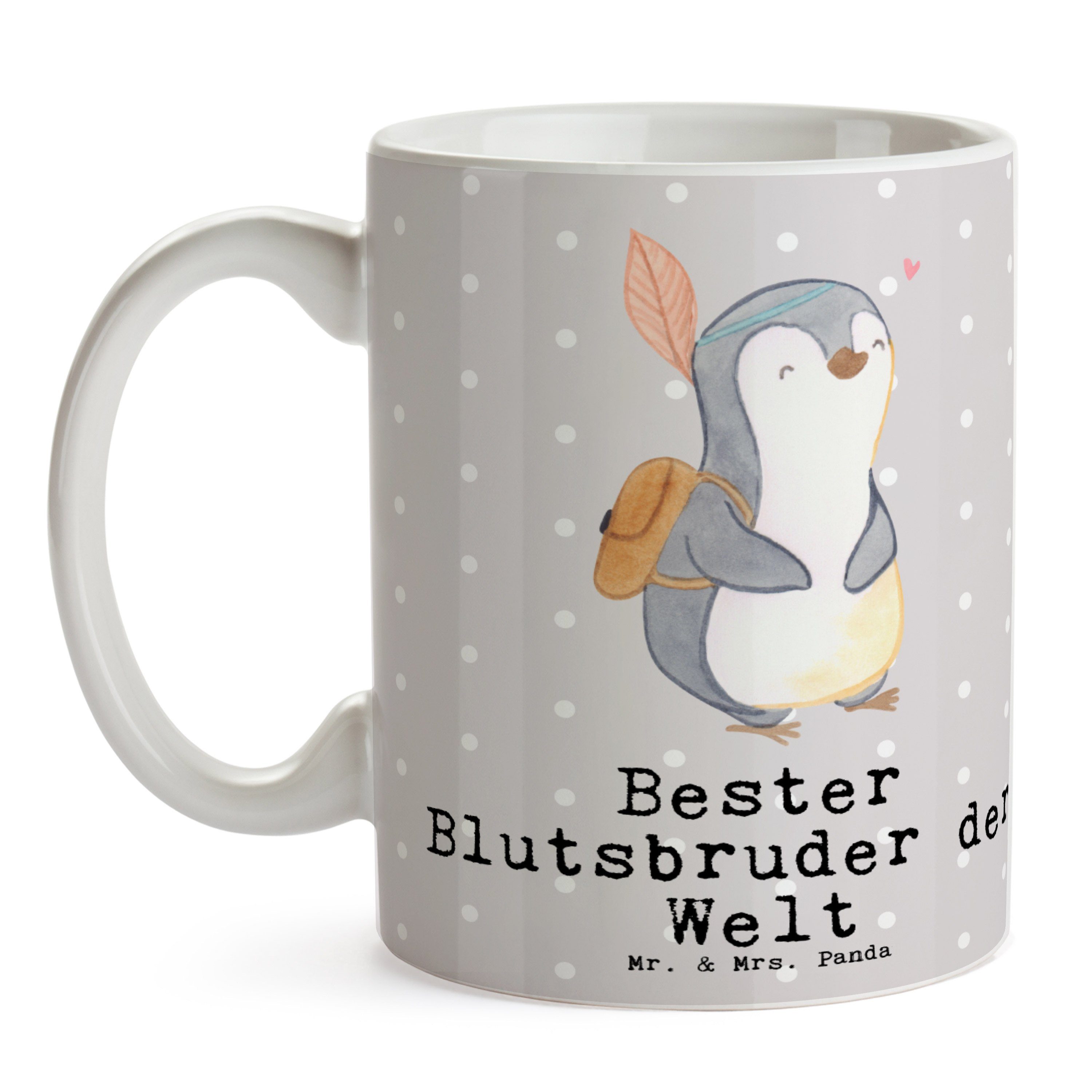 Blutsbruder Grau Keramik Welt Geschenk, Bester Pinguin Tasse der Mr. - Geschw, - Panda & Pastell Mrs.