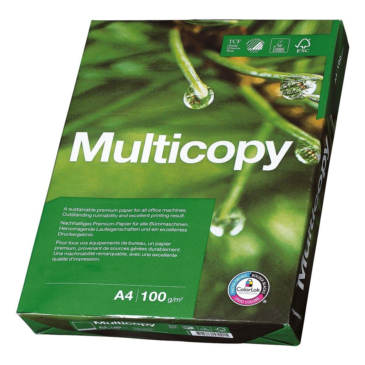 MULTICOPY Druckerpapier MultiCopy, A4, 168 Format 500 CIE, Blatt 100 g/m², DIN