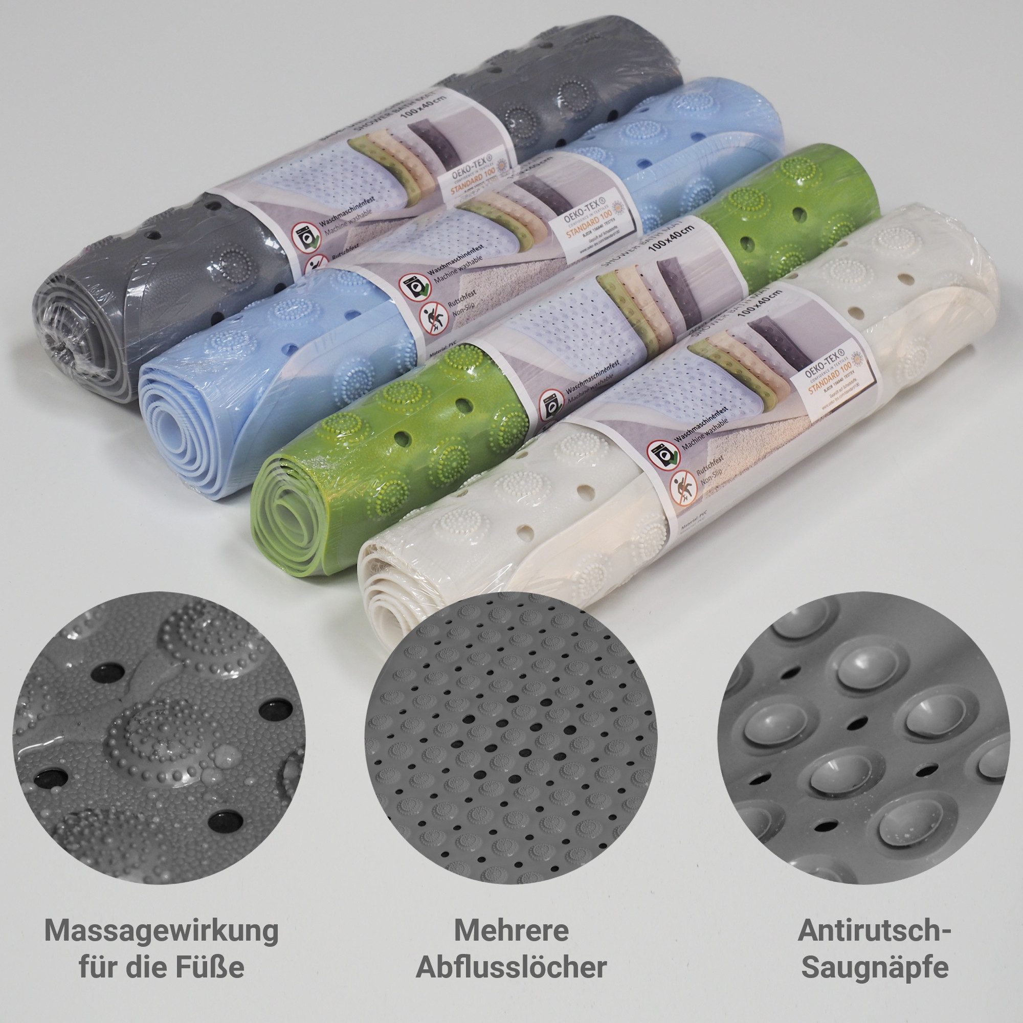 WITEN&NOCK Duschmatte Badewanneneinlage Badewannenmatte rutschfest Antirutschmatte – Bild 4 von 5