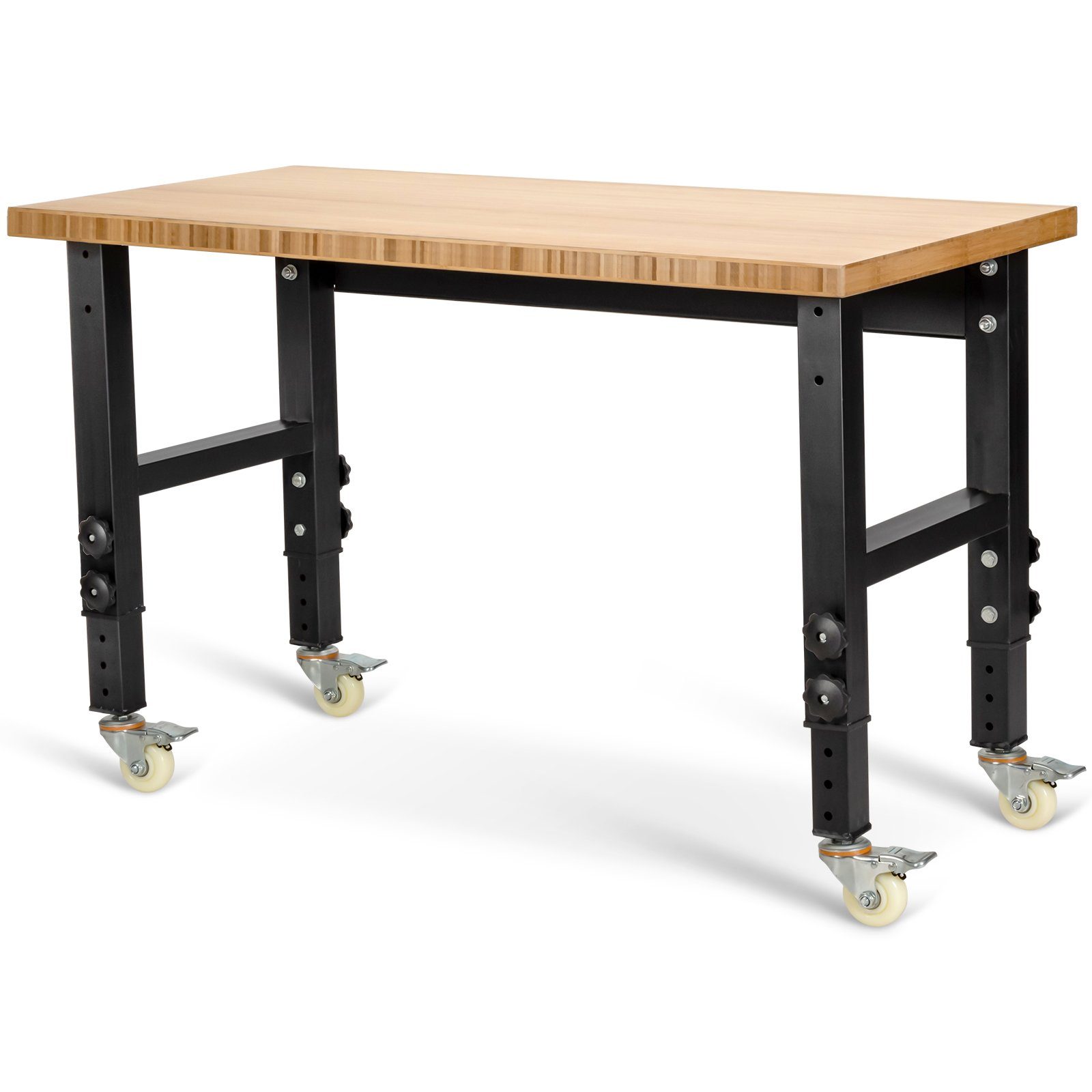 Natur+Schwarz & mit Arbeitsfläche, Werkbank, Rollen COSTWAY Höhenverstellbar, 120cm