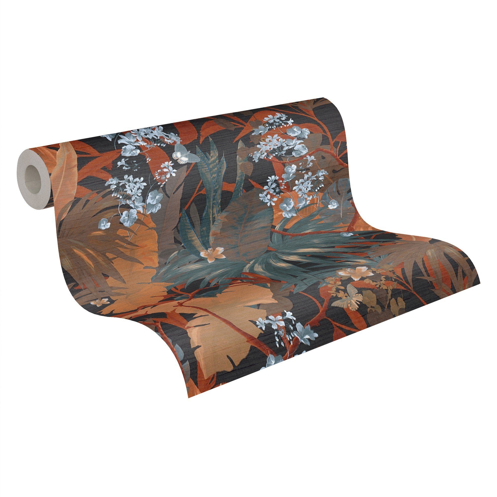 A.S. Création Vliestapete, Dschungeloptik Rot 385223 Wandtapete Vlies Satin Rolle Tapete