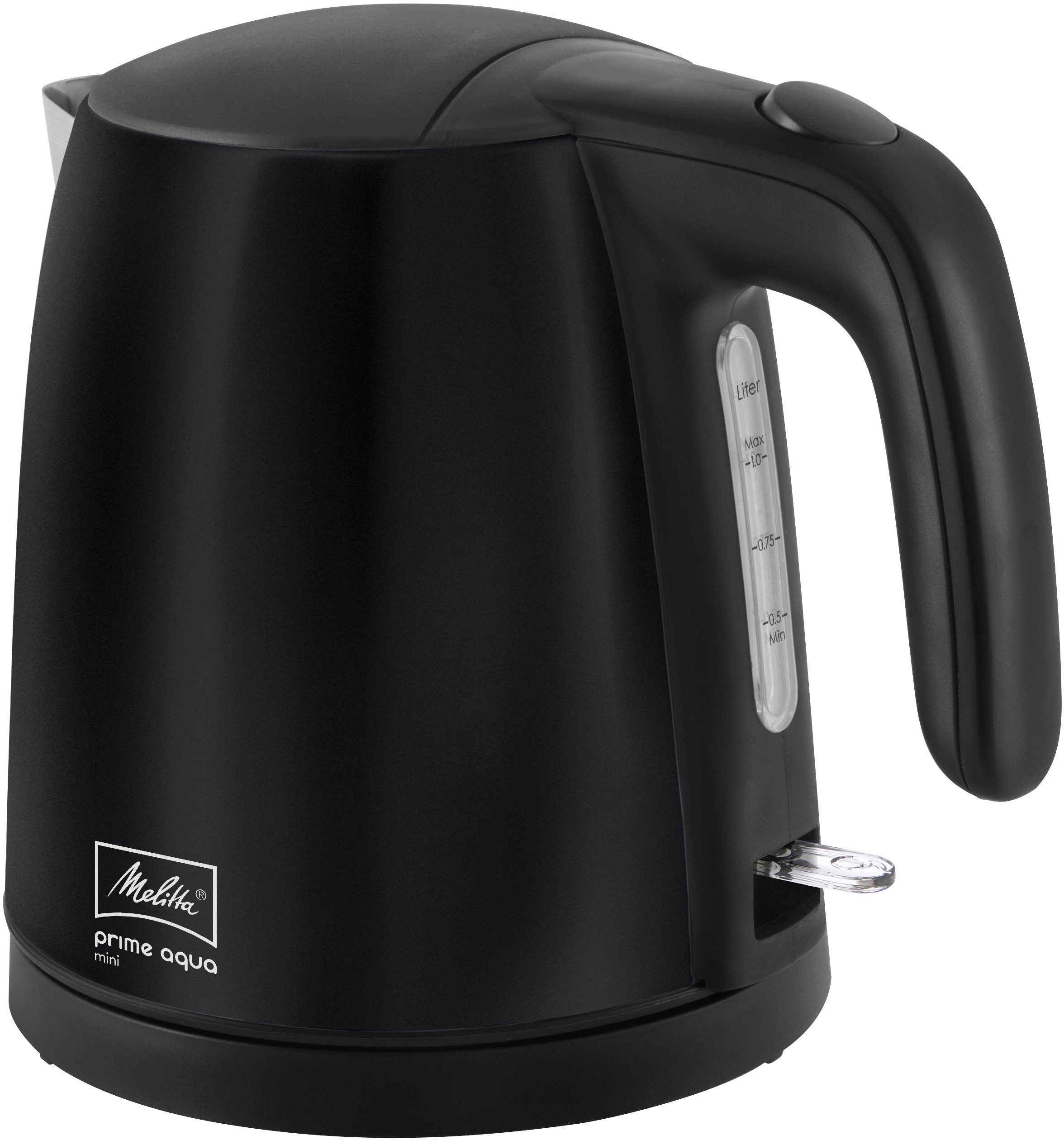 Melitta Wasserkocher Prime Aqua Mini Black Edition, 1,0 l, 2200 W