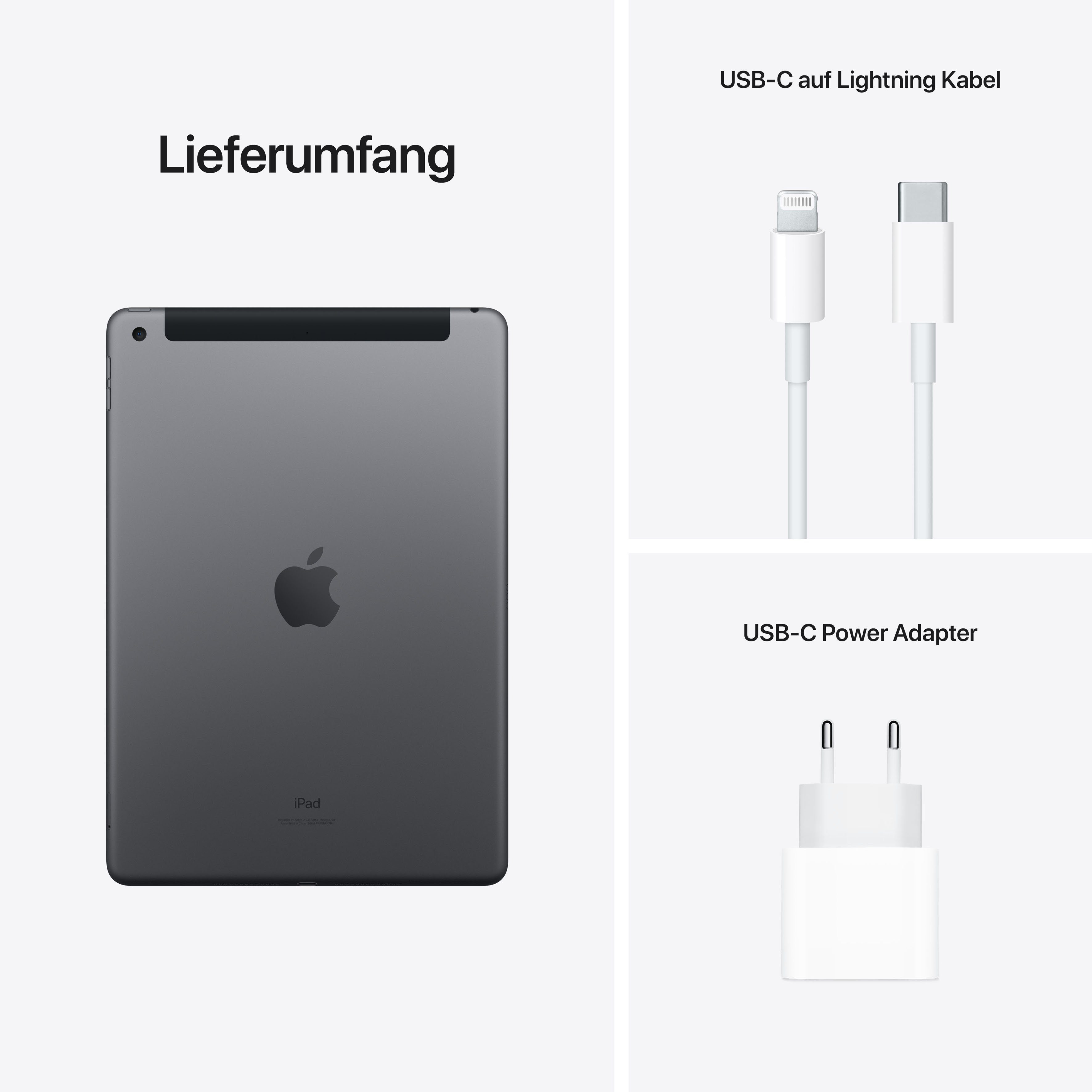 Apple iPad (2021) GB, Grey Cellular 256 Tablet + Space Wi-Fi (10,2", iPadOS, 4G (LTE) 10.2"