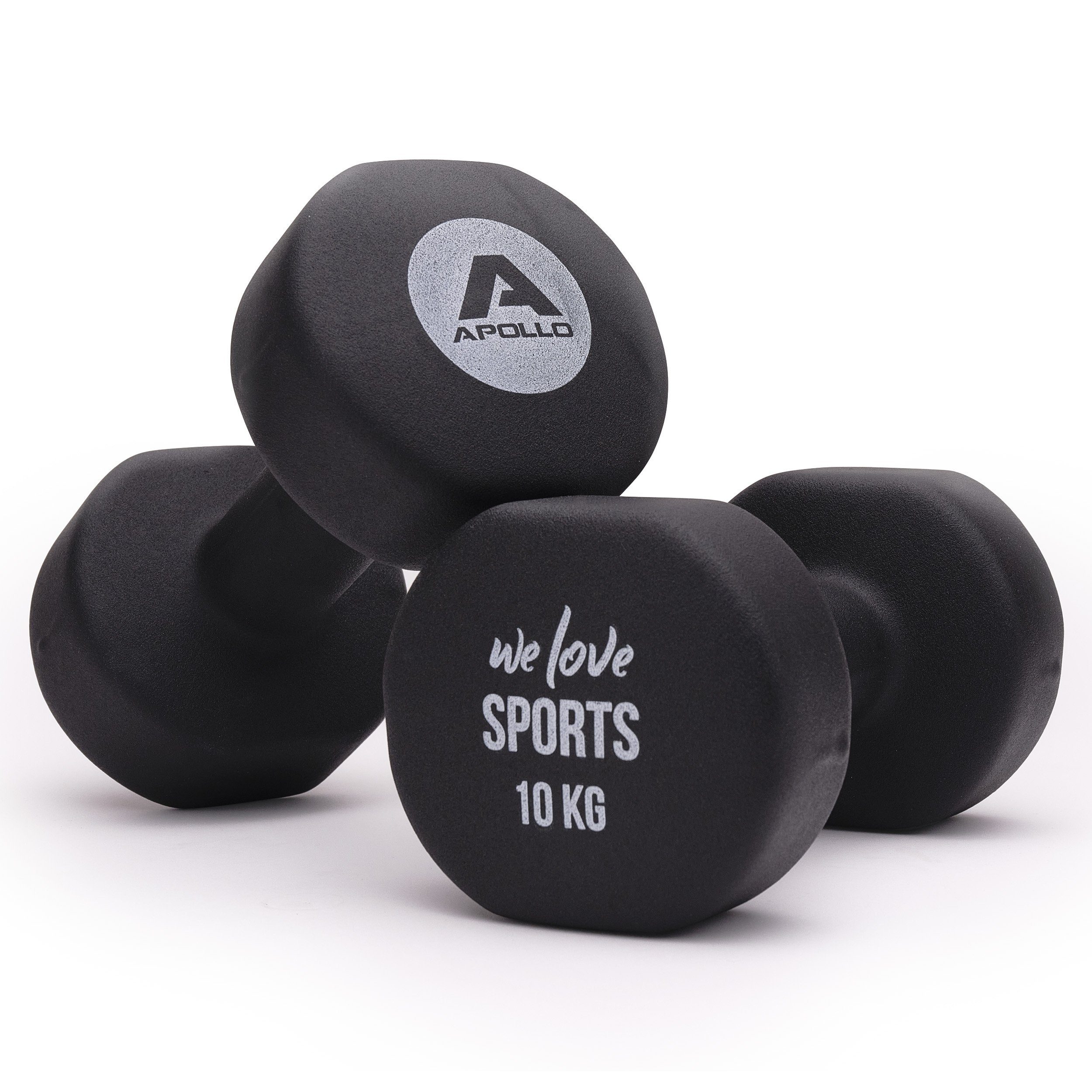 Apollo Hantel-Set Hantel 2er Set Kurzhantel Fitness Hanteln 2 kg bis 10 kg, (2er Set), Rutschfest und robust, für ein effektives Training!