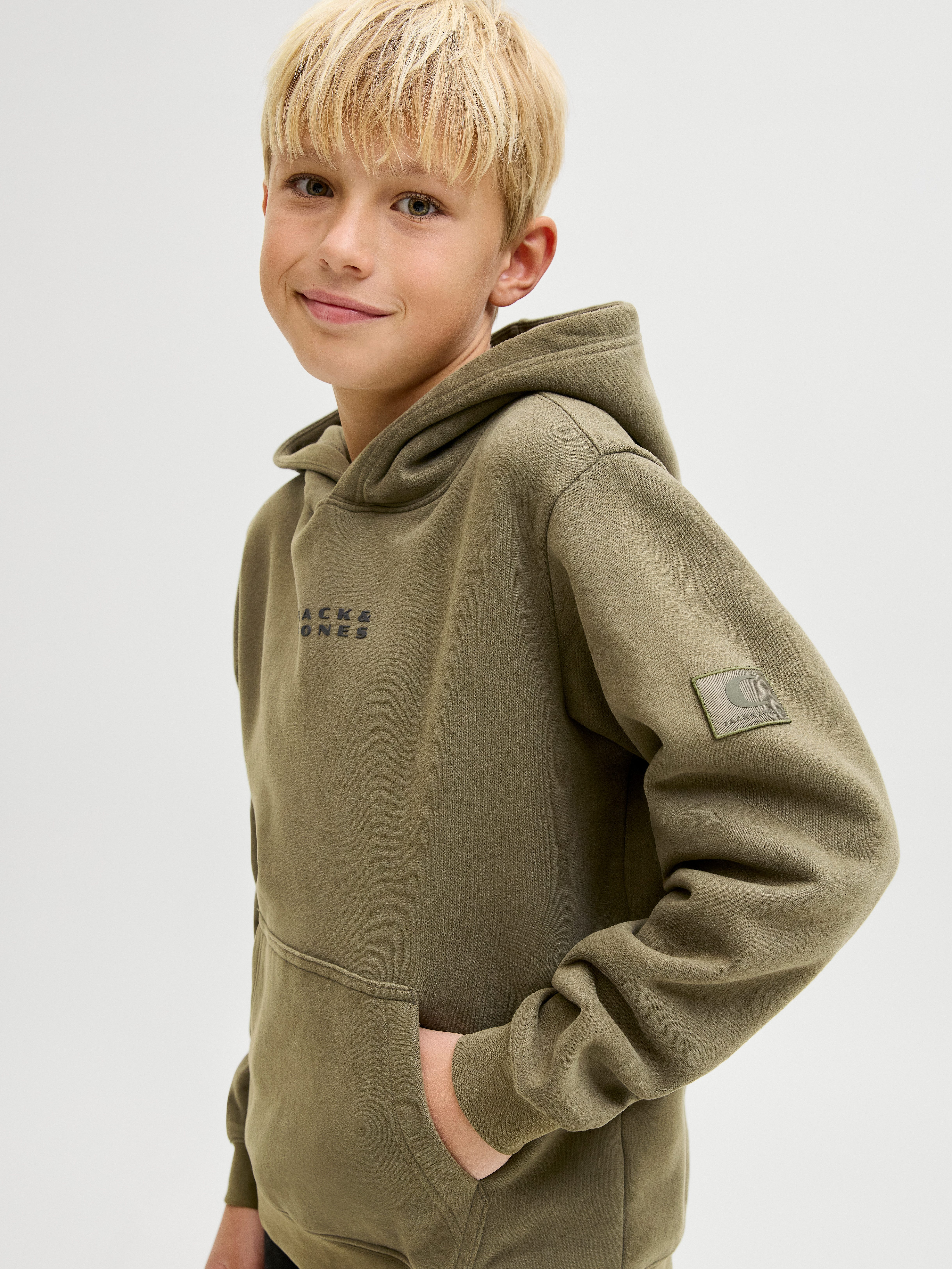 Jack & Jones Junior Kapuzensweatshirt JCOPOINT SWEAT BADGE HOOD JNR – Bild 2 von 5