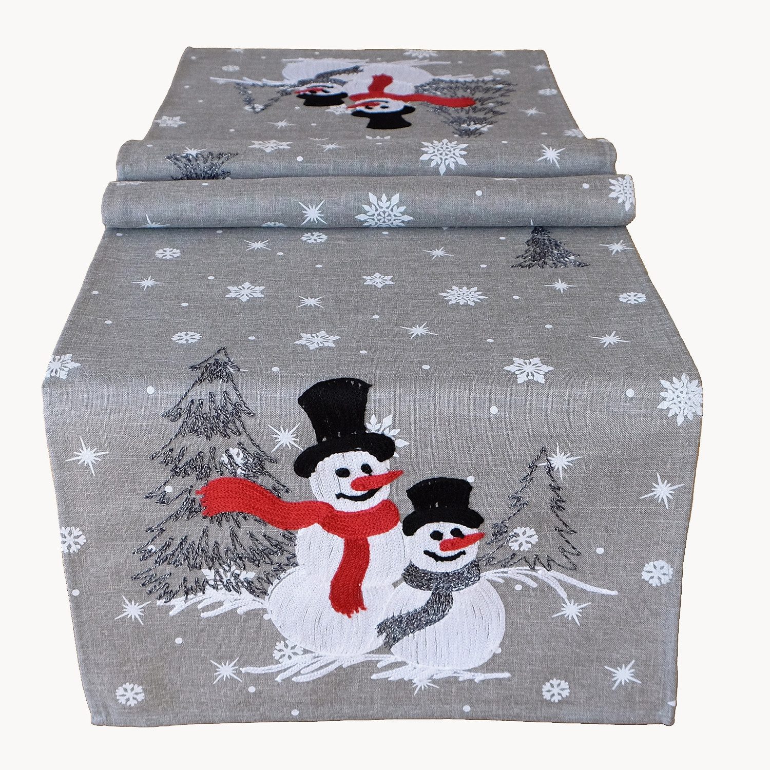 texpot Tischdecke Stickerei Schneemann Tischläufer Weihnachten Winter (1-tl günstig online kaufen