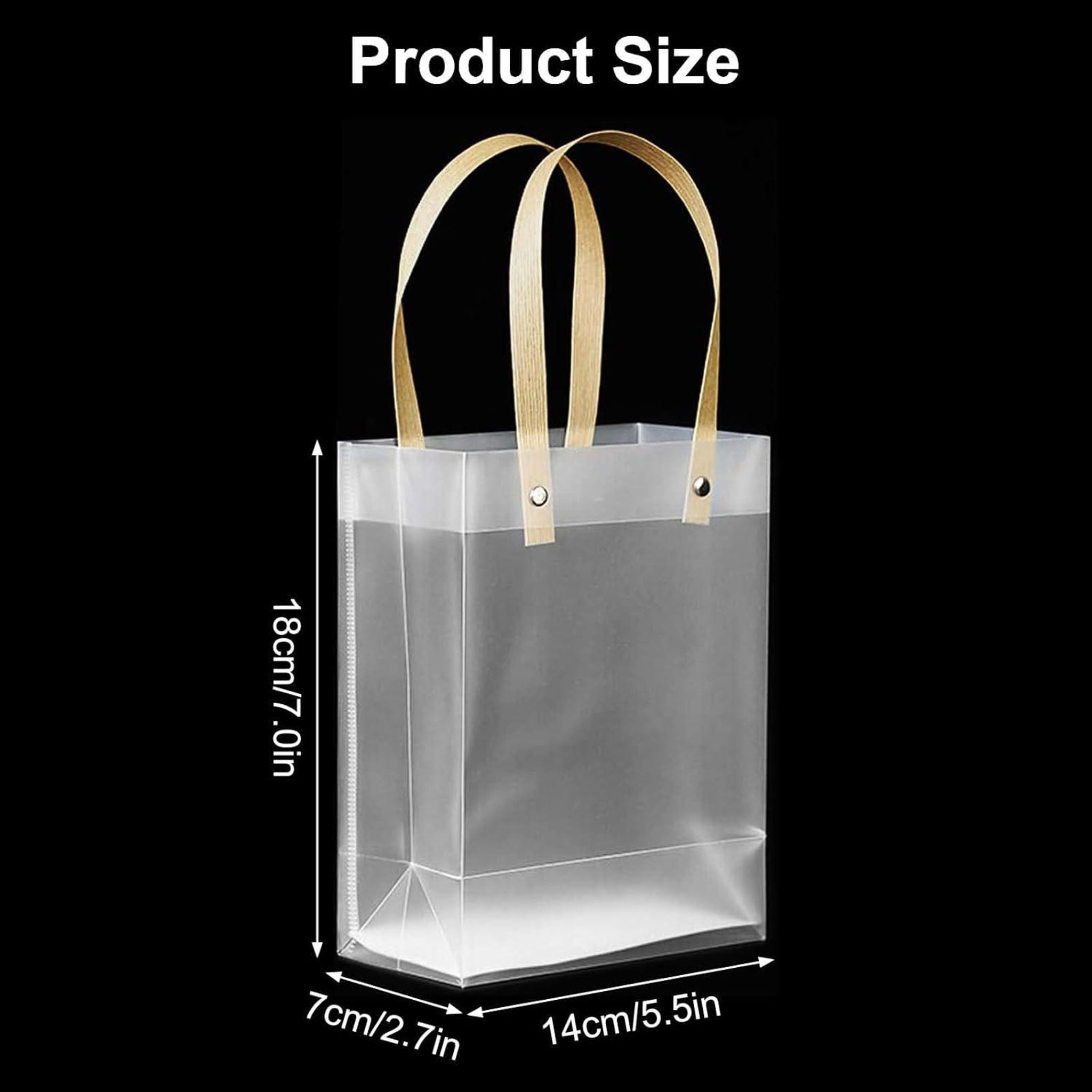 FELIXLEO Geschenkbox 6 Transparente Geschenktaschen mit Henkel Wiederverwendbar