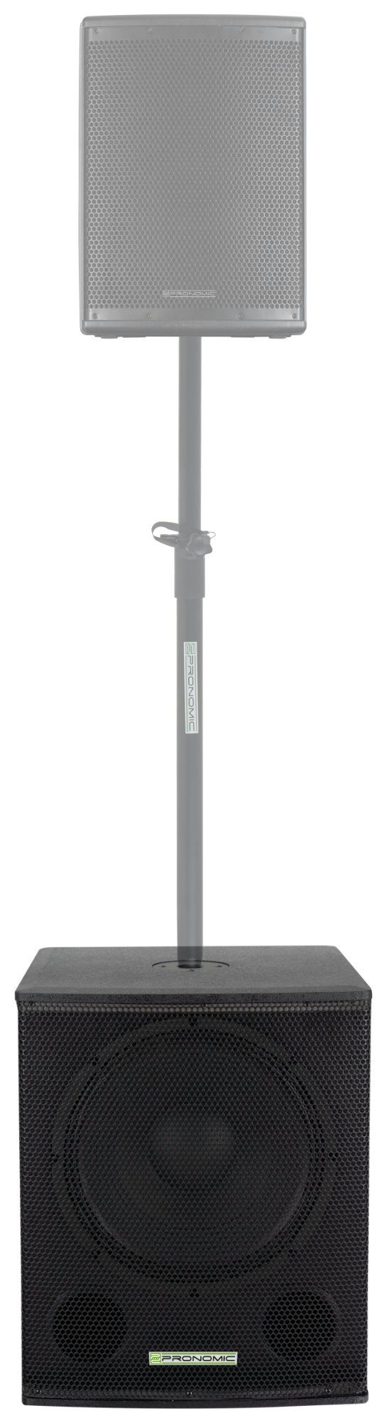 Pronomic SA-15 SUB Aktiv Subwoofer - 1x 15" Speaker mit Bassreflex-Öffnungen Subwoofer (700 W, max. SPL: 128 dB - 35mm-Flansch)