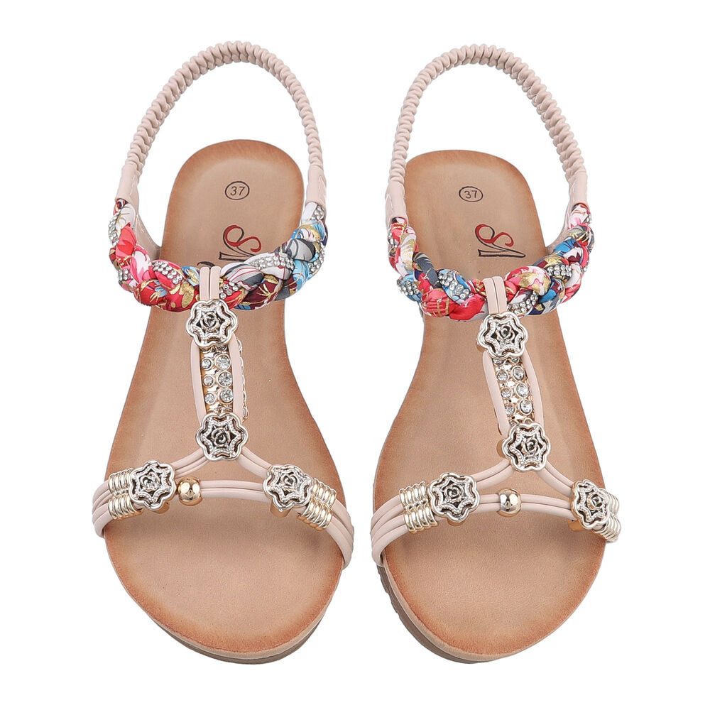 Ital-Design Damen Freizeit Keilsandalette (86016743) Keilabsatz/Wedge Keilsandaletten in Beige