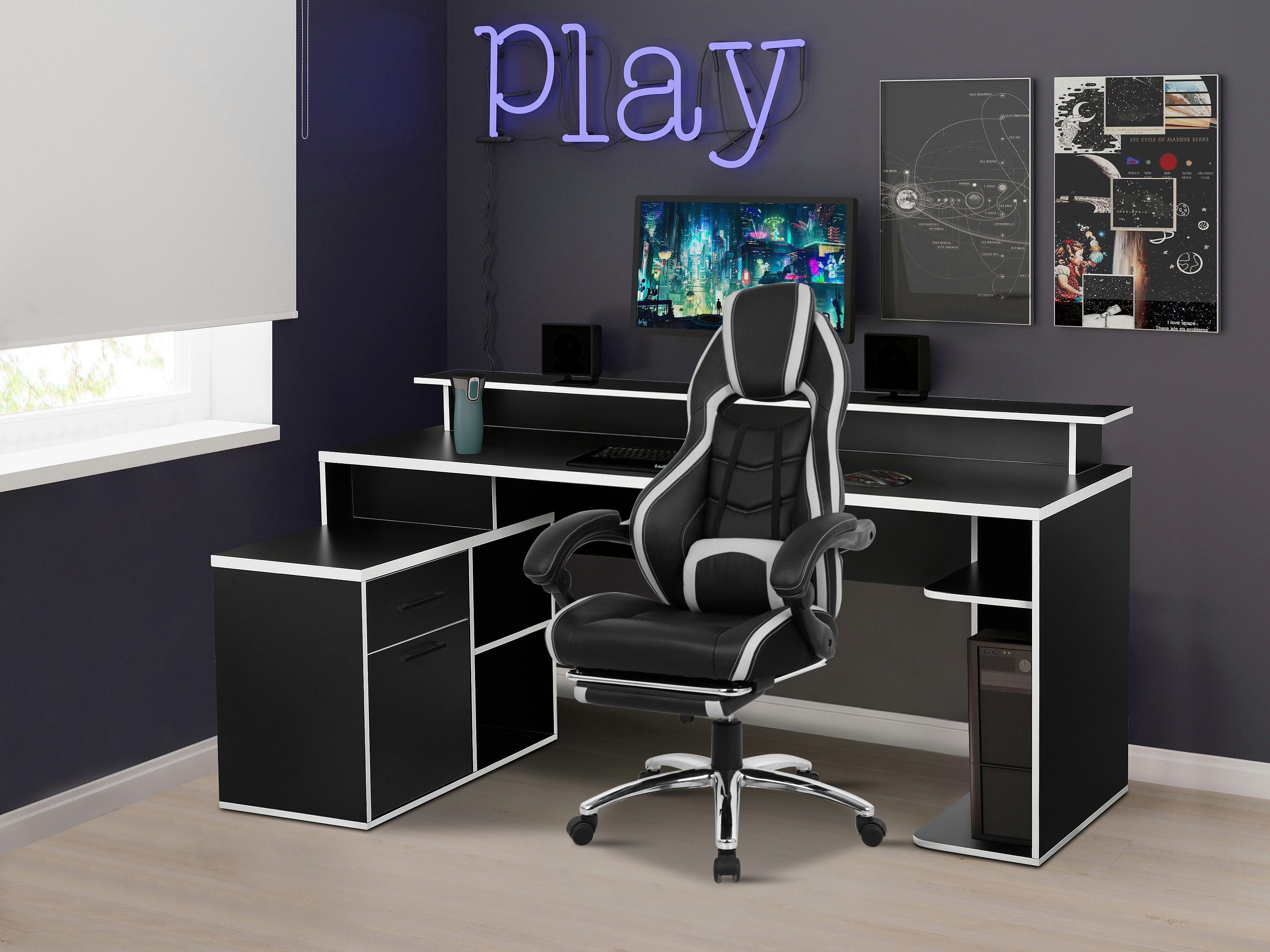 INOSIGN Gaming-Stuhl Sprinta 1, Chefsessel mit ausziehbarer Fußstütze, komf günstig online kaufen