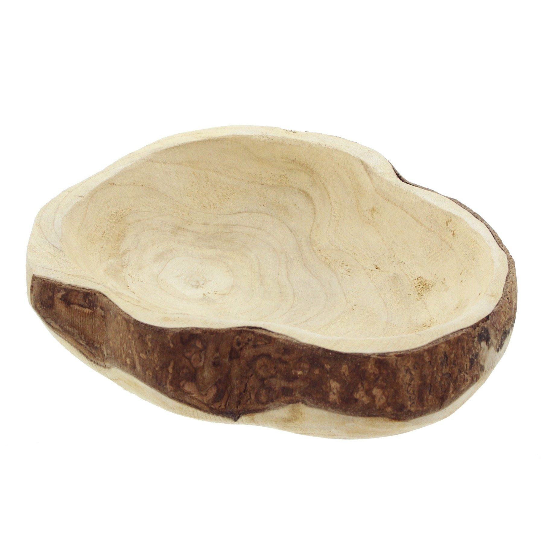 Dekoleidenschaft Dekoschale "Wood" in verschiedenen Formen und Größen, Schale aus massivem Holz, Holzschale naturbelassen, Holztablett, Obstschale, Snackschale