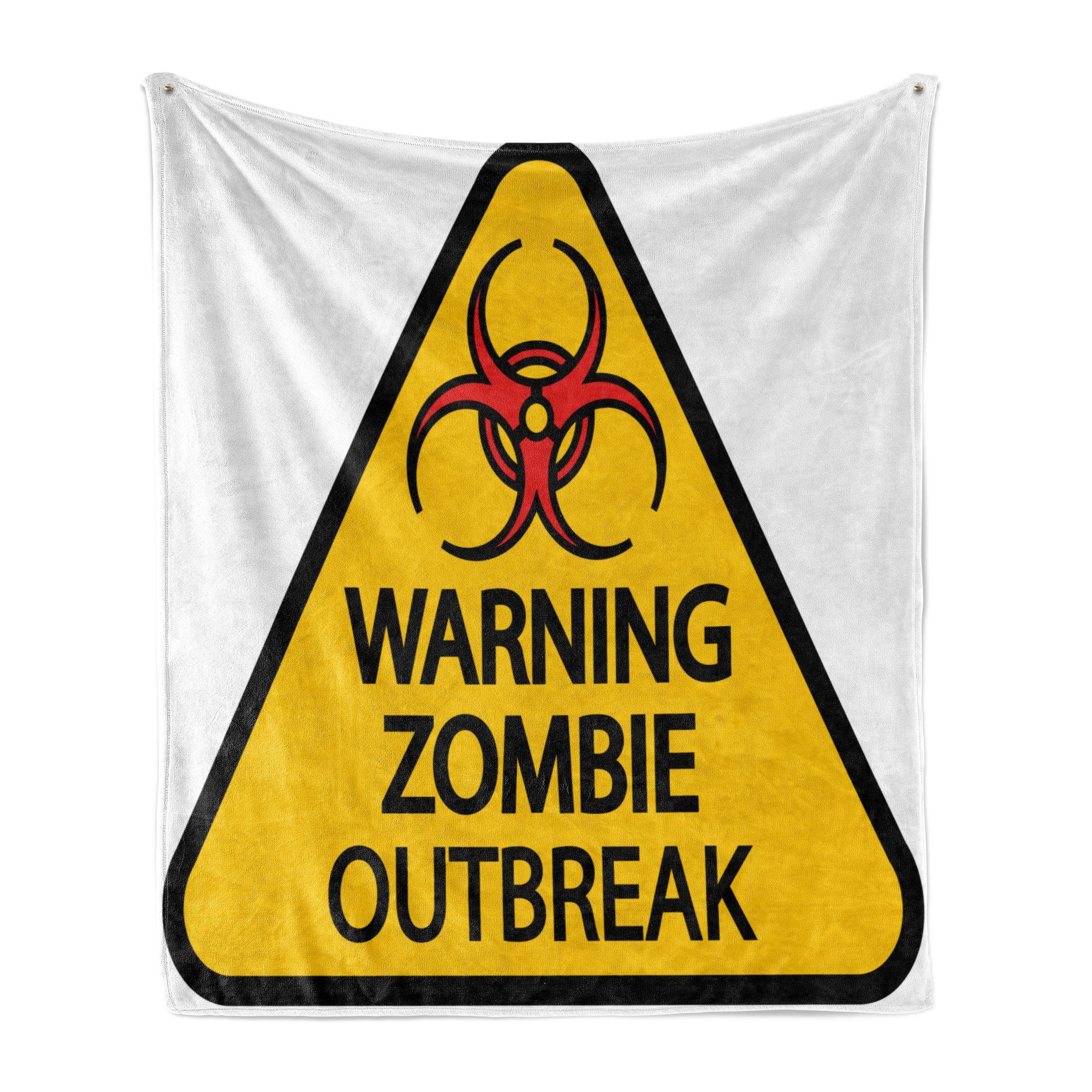 Gemütlicher Wohndecke Abakuhaus, Plüsch Outbreak den Zombie Innen- Außenbereich, und Warnung für