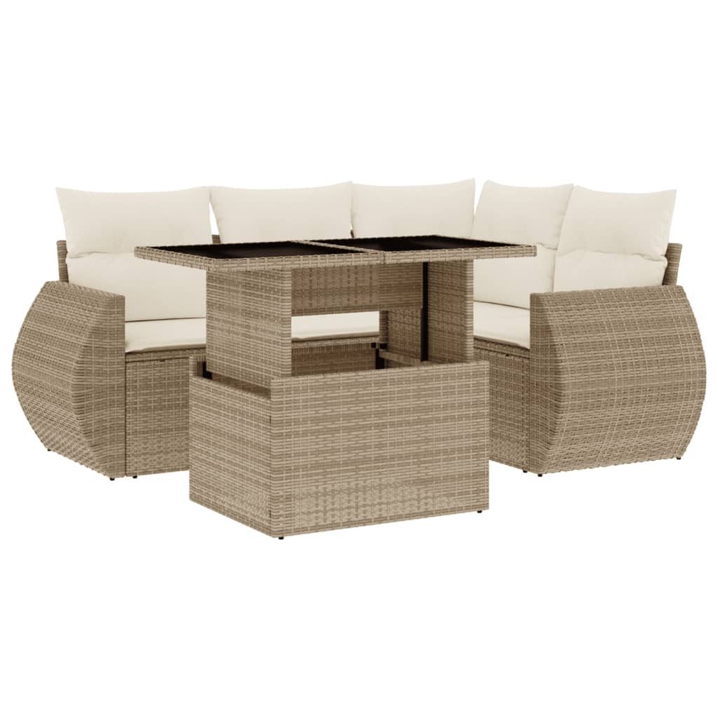 vidaXL Gartenlounge-Set 5-tlg. Garten-Sofagarnitur mit Kissen günstig online kaufen