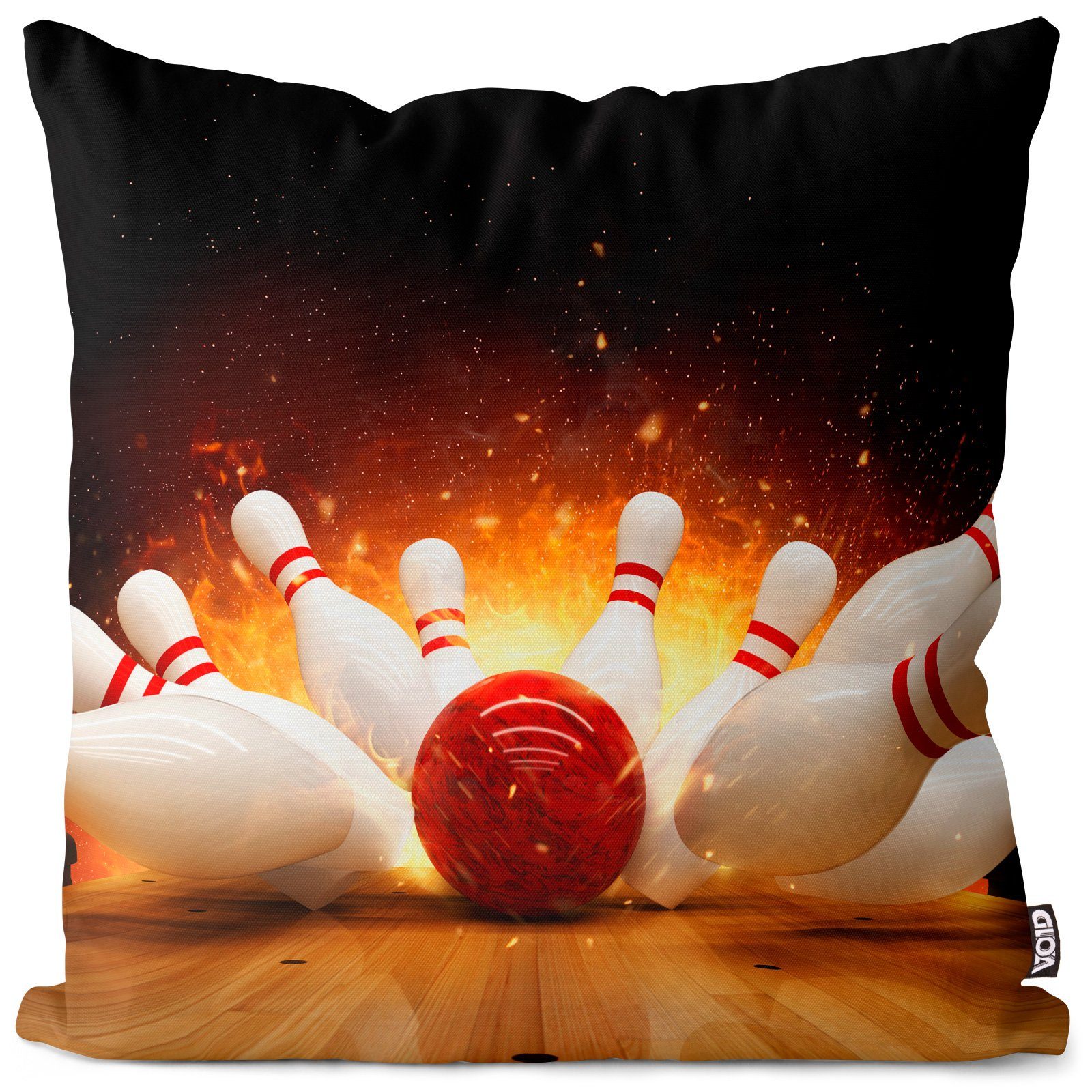 Kissenbezug, VOID (1 Stück), Sofa-Kissen Bowling Strike Bowlingbahn Sport Freizeitsport Pins Kugel Bowlingkugel Spass Freizeit Bahn Strike Turkey lernen Tipps