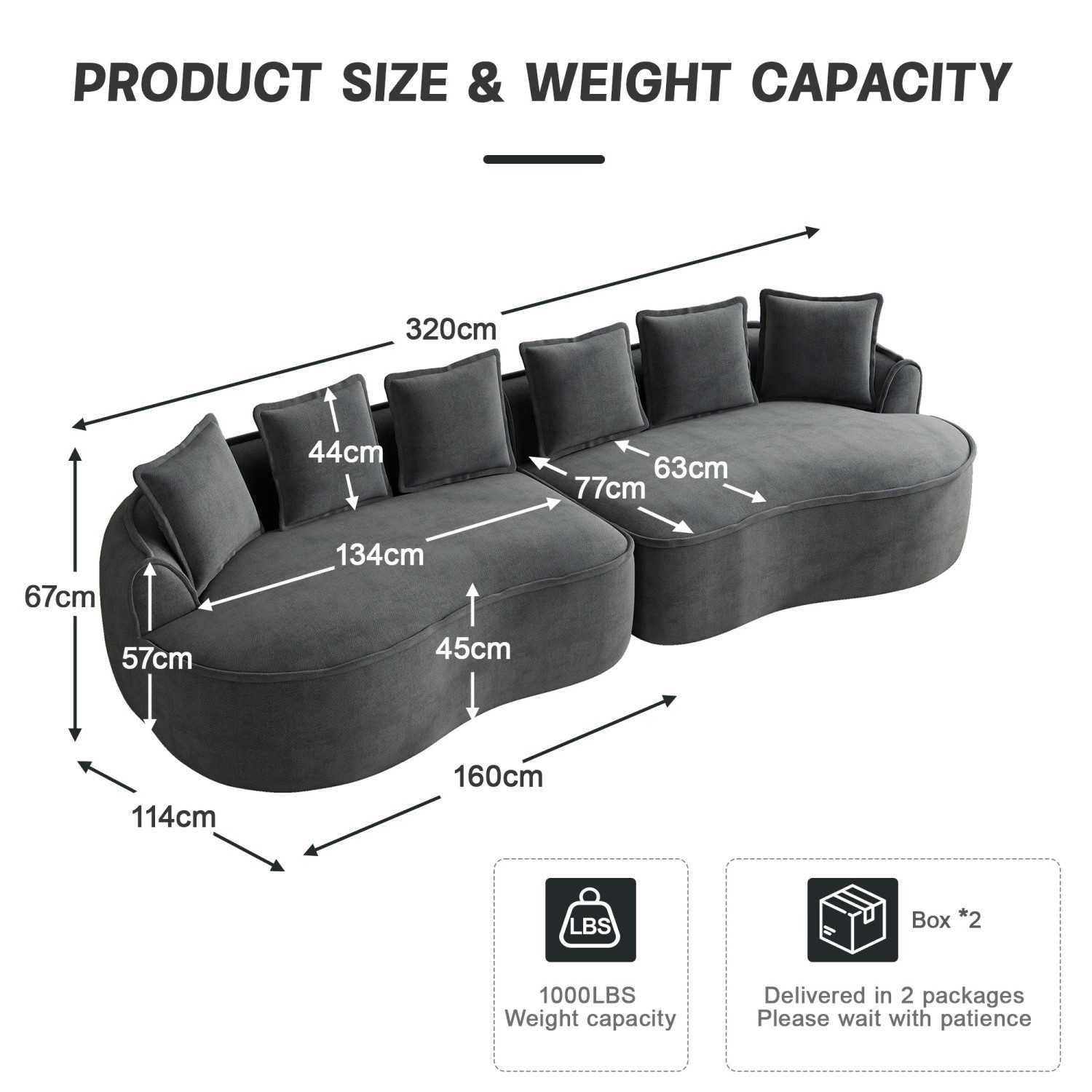 ANYSUN Ecksofa Modulares Ecksofa,Chenille-L-Sofa, Links / Rechts Chaiselongue Sofa, L-Form mit extra tiefer Sitzfläche und breiten Armlehnen,mit Chaiselongue&Kissen, keine Montage erforderlich, geeignet für Wohnzimmer, Wohnung und Büro
