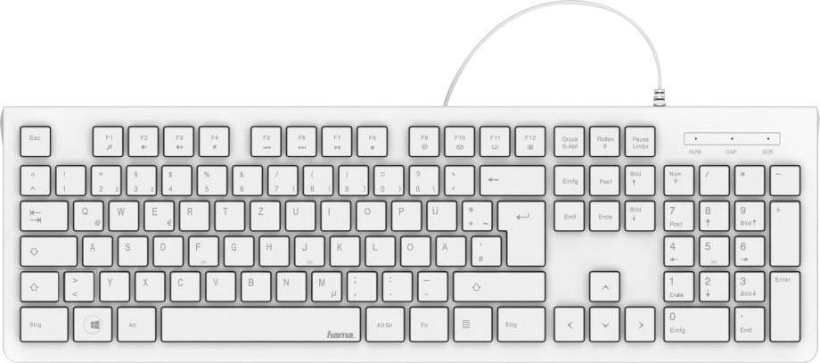 Hama Basic-Tastatur "KC-200", Weiß Tastatur, kabelgebunden PC-Tastatur