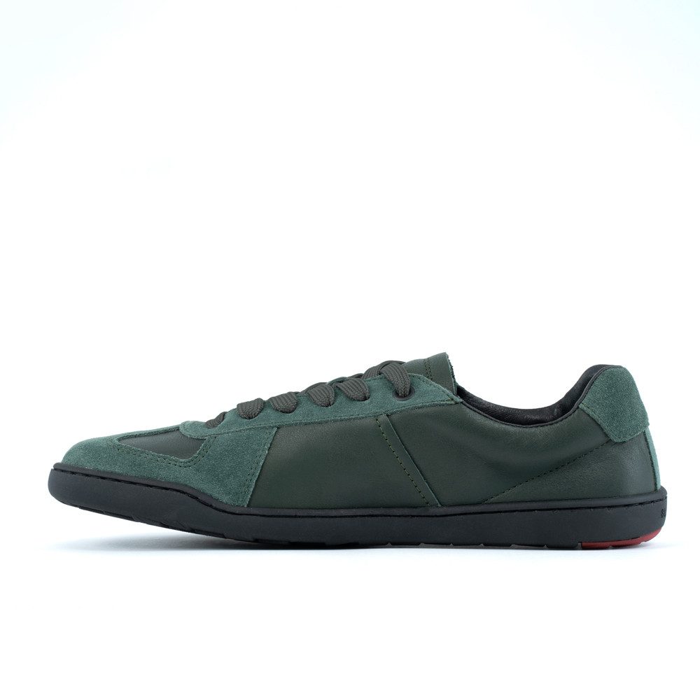 BLUSUN BLSN-200W Unisex Sneaker aus Glatt- und Veloursleder forest green Barfußschuh