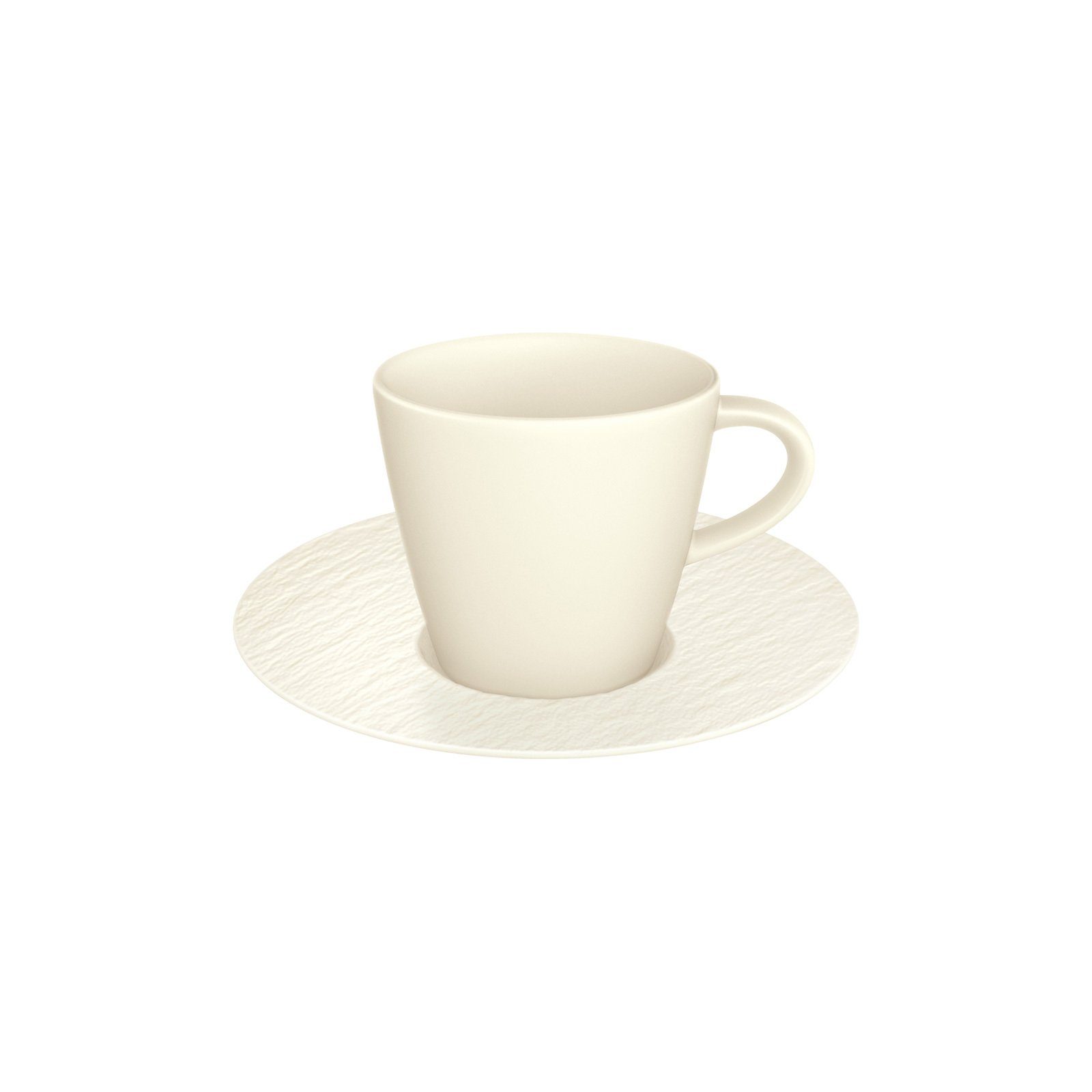 Villeroy & Boch Espressotasse Manufacture Rock Espressotasse mit Untertasse, Porzellan