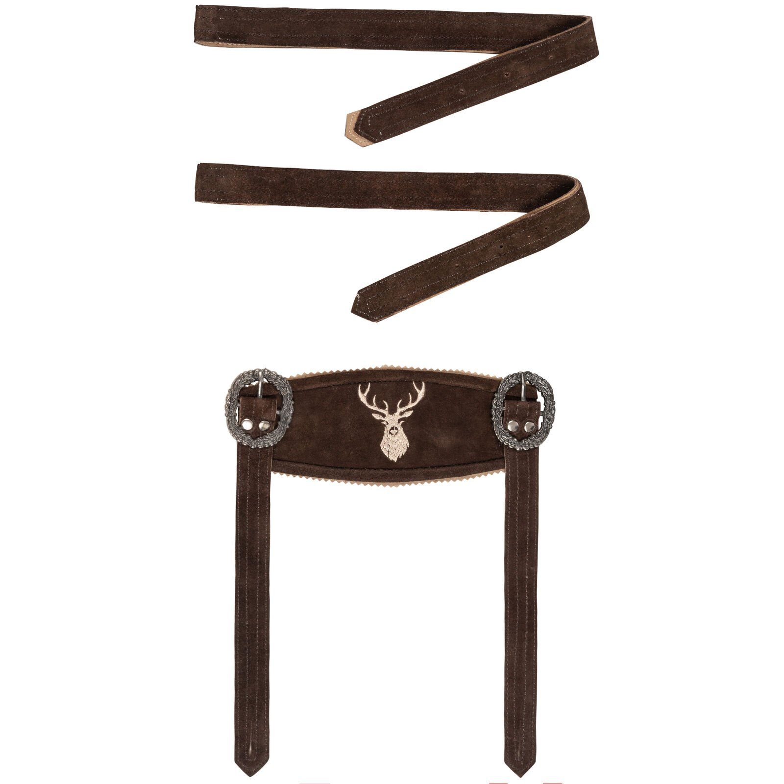 PAULGOS Trachtenhose Herren Lederhose Kurz mit Trägern 100% Echtleder - HK5