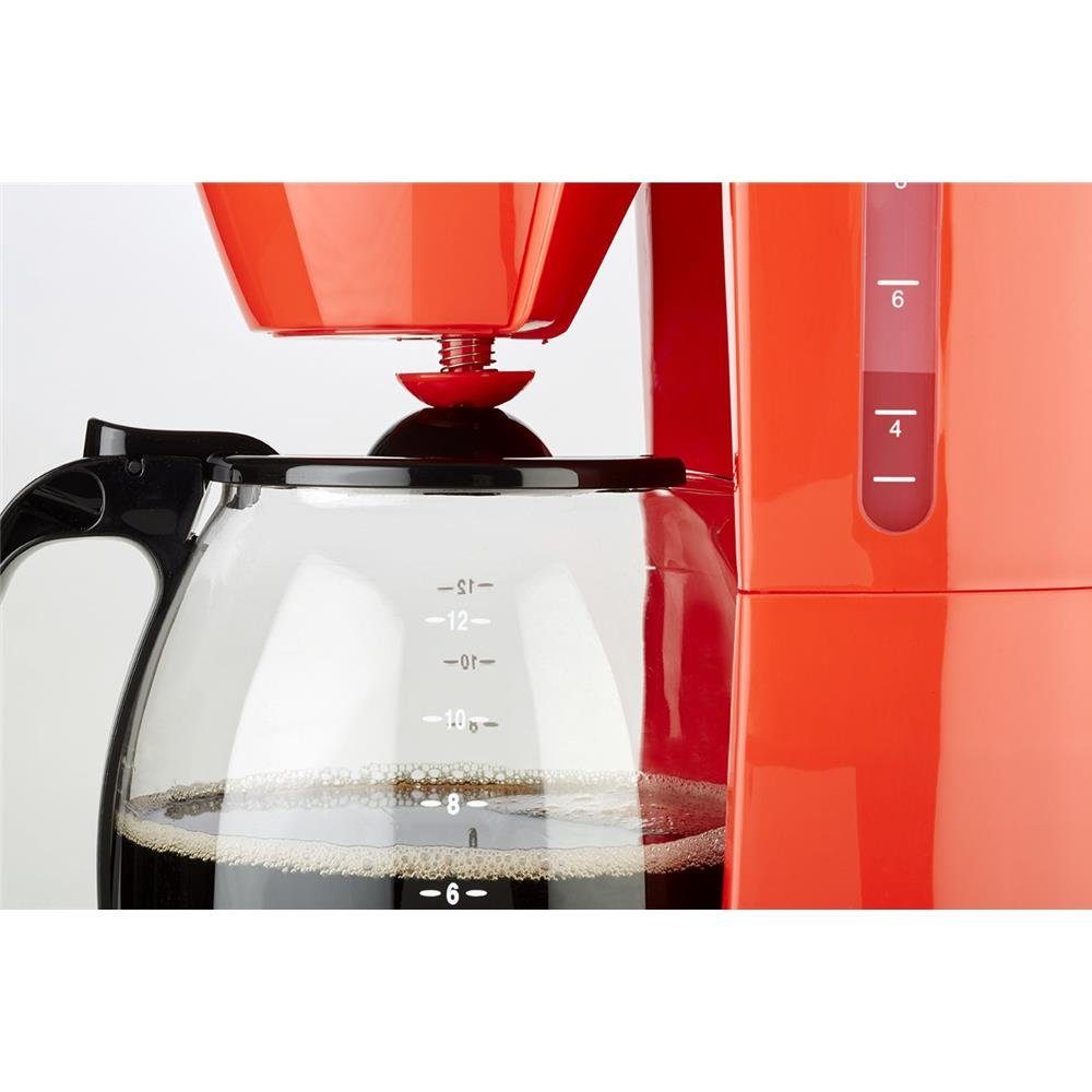 KORONA Filterkaffeemaschine 10115, 1.5l Rot Papierfilter 1x4, Kaffeekanne, 1x4, mit Glaskanne, Kaffeemaschine Kaffeeautomat, Permanentfilter