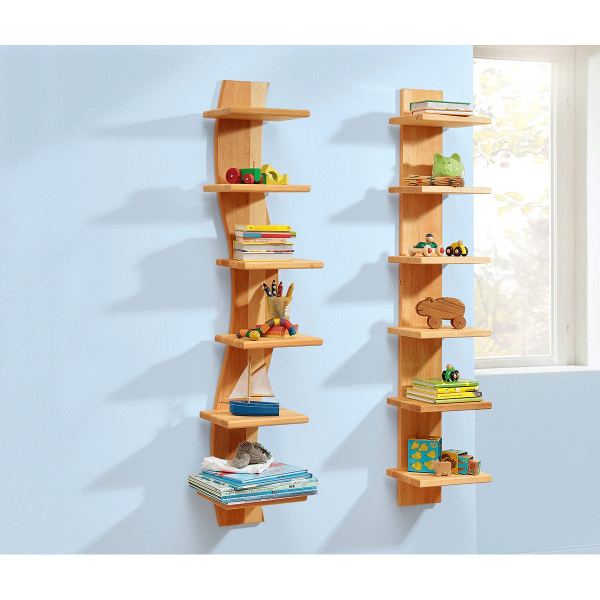 Beistellschrank Bücherregal geschwungen.