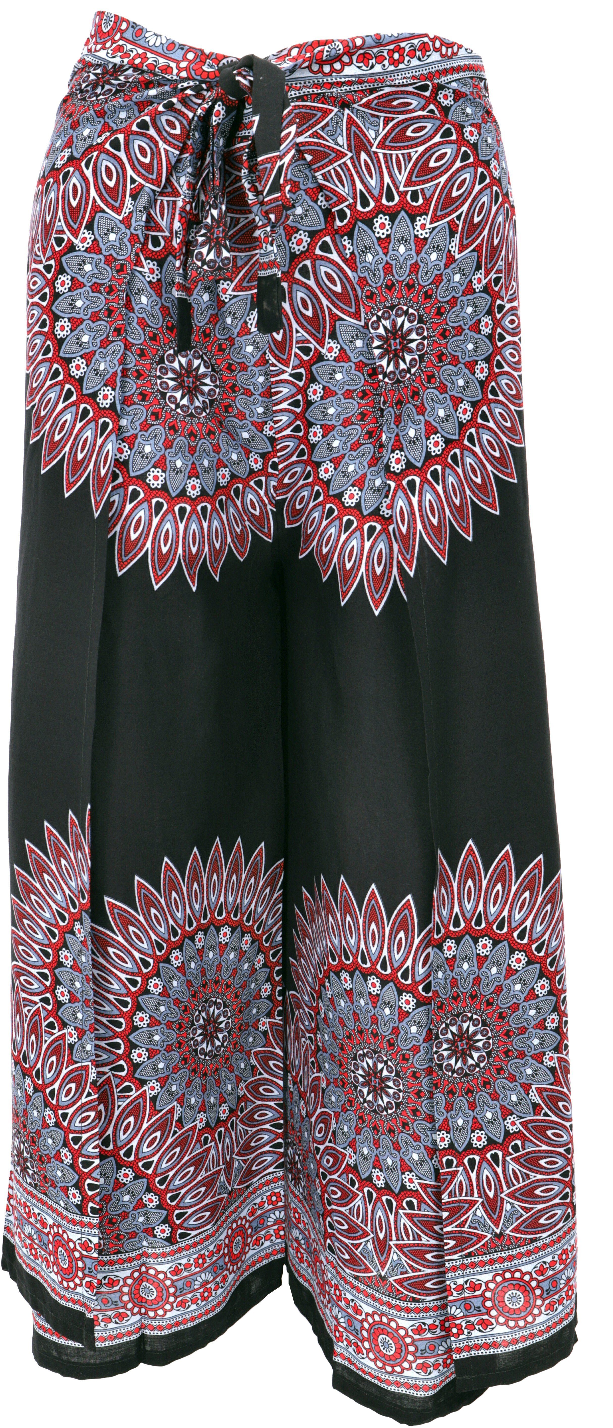 Guru-Shop Relaxhose Palazzohose, langer Boho Hosenrock, Wickelhose,.. alternative Bekleidung