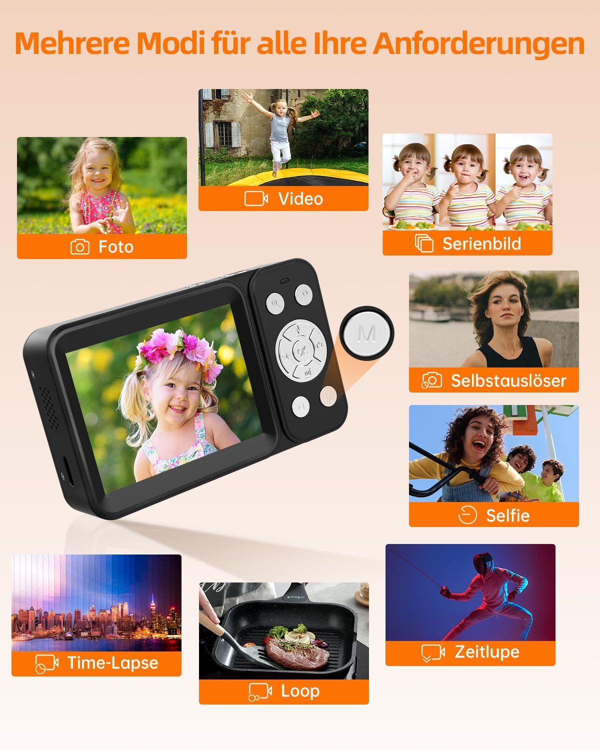 Rollei Compactline 64 Dual Screen Kompaktkamera (4K Video, 64 MP Kamera, Dual Screen, Micro-SD-Slot)