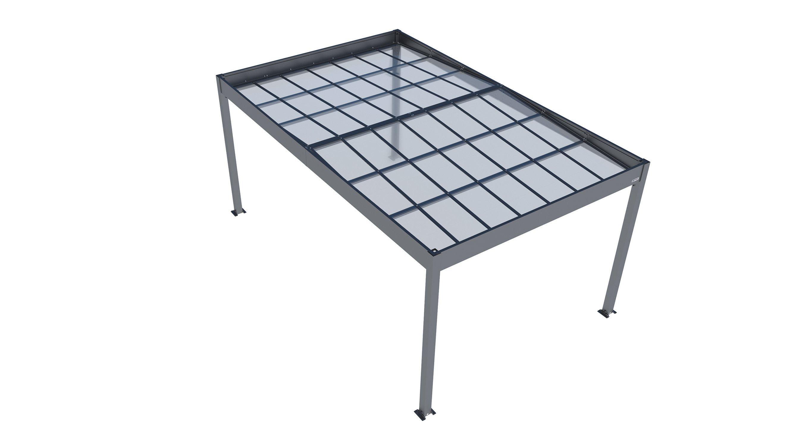 Trigano Einzelcarport Carport Libeccio Metall m2 aus Doppeldach Aluminium, 16.60 Konstruktion, Einfahrtshöhe, robuste 2,10 cm