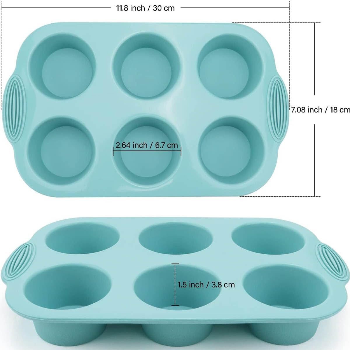 FELIXLEO Silikonform 3 Stück Silikon Muffinblech Muffinform Cupcake Backform, (1-tlg)